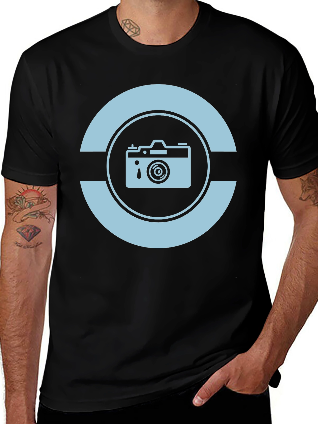Black Retro Camera Graphic T-Shirt - Black main image