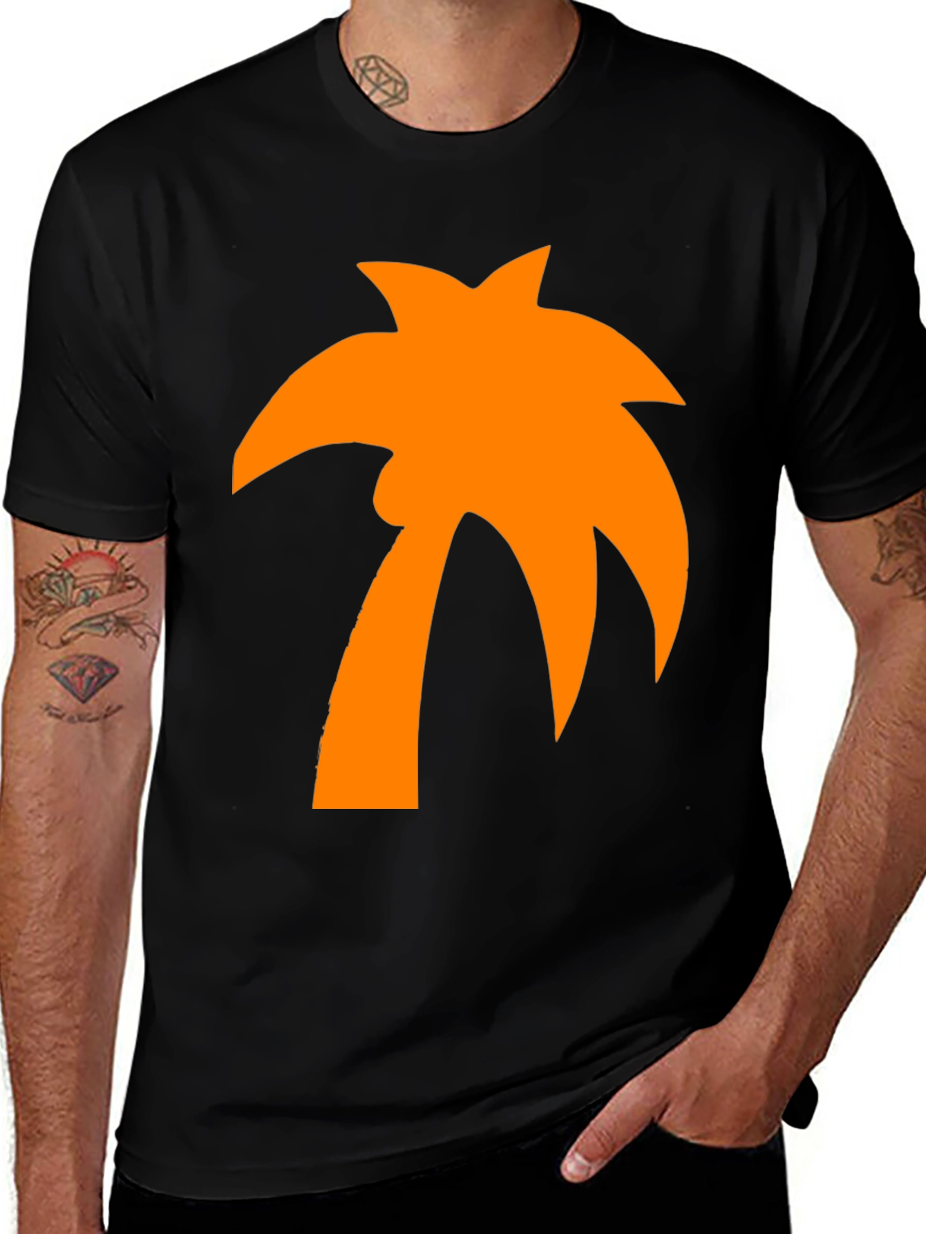 Palm Tree Graphic Black T-Shirt