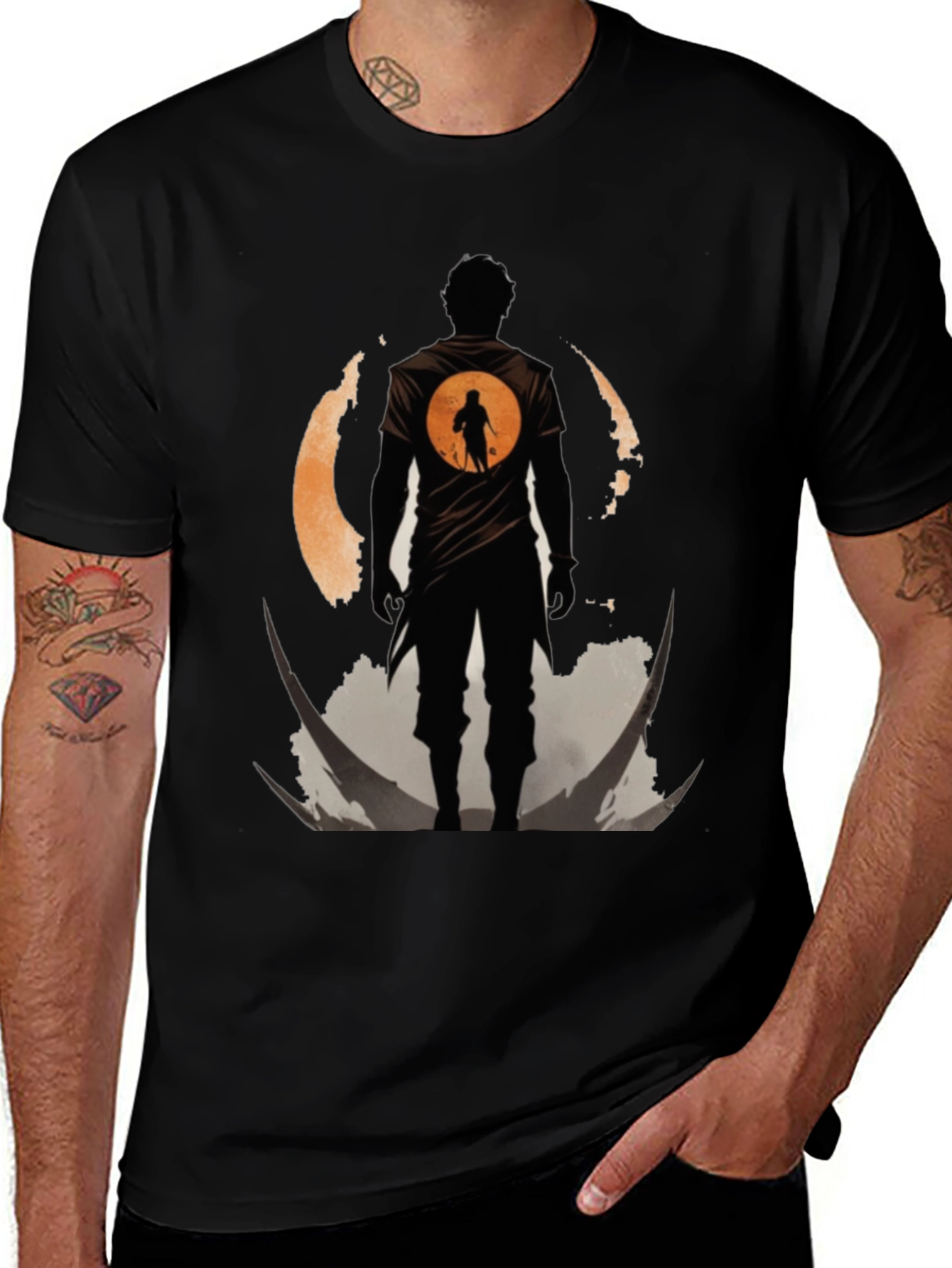 Silhouette Warrior T-Shirt - Graphic Print Tee