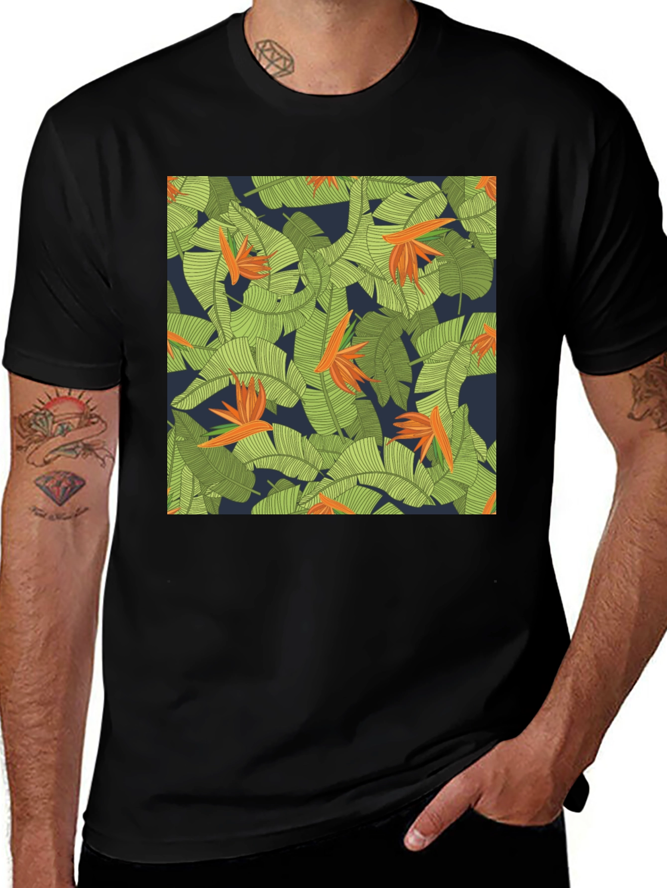 Variant 4 of Tropical Paradise Black T-Shirt