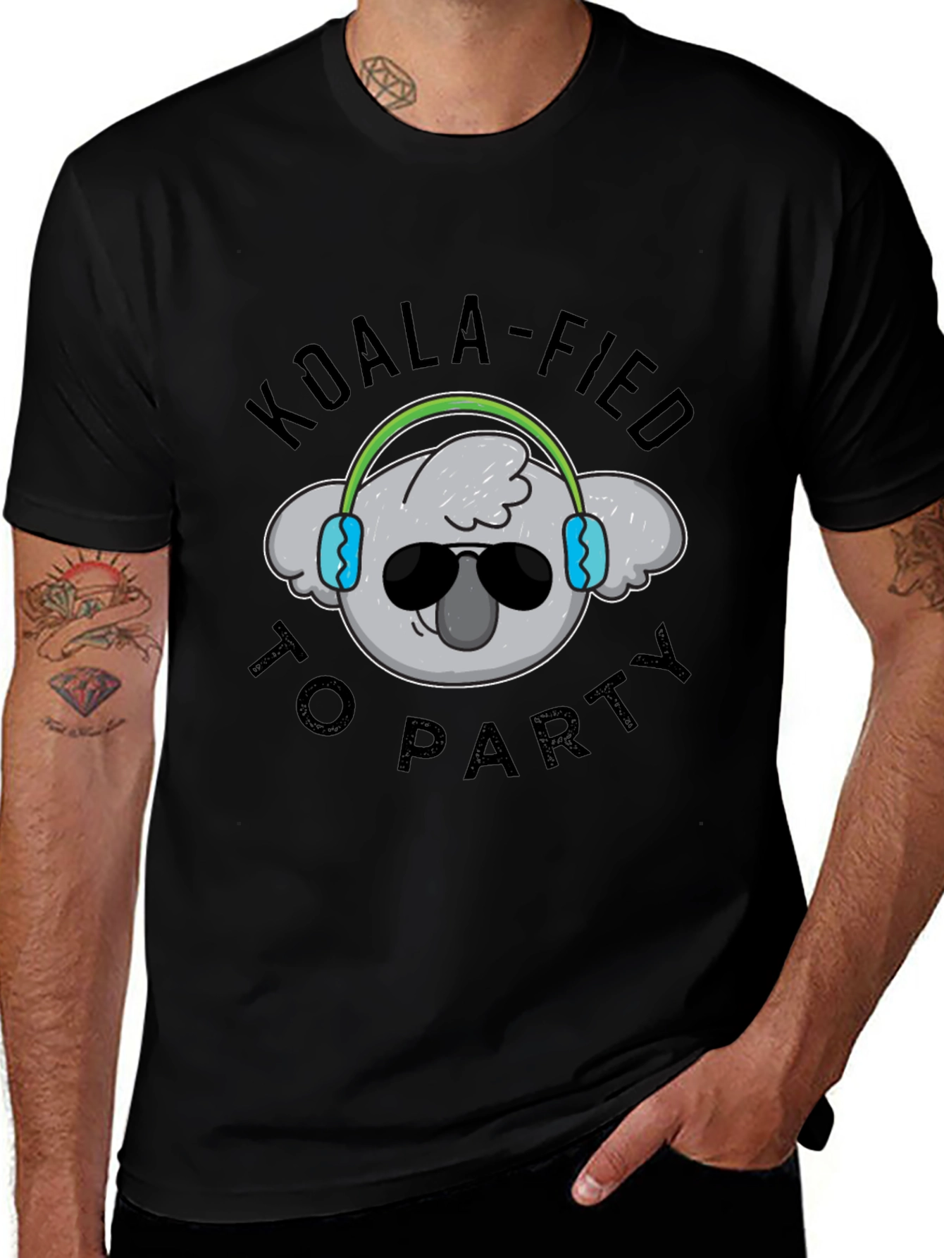 Black Koala-fied to Party Black T-Shirt main image