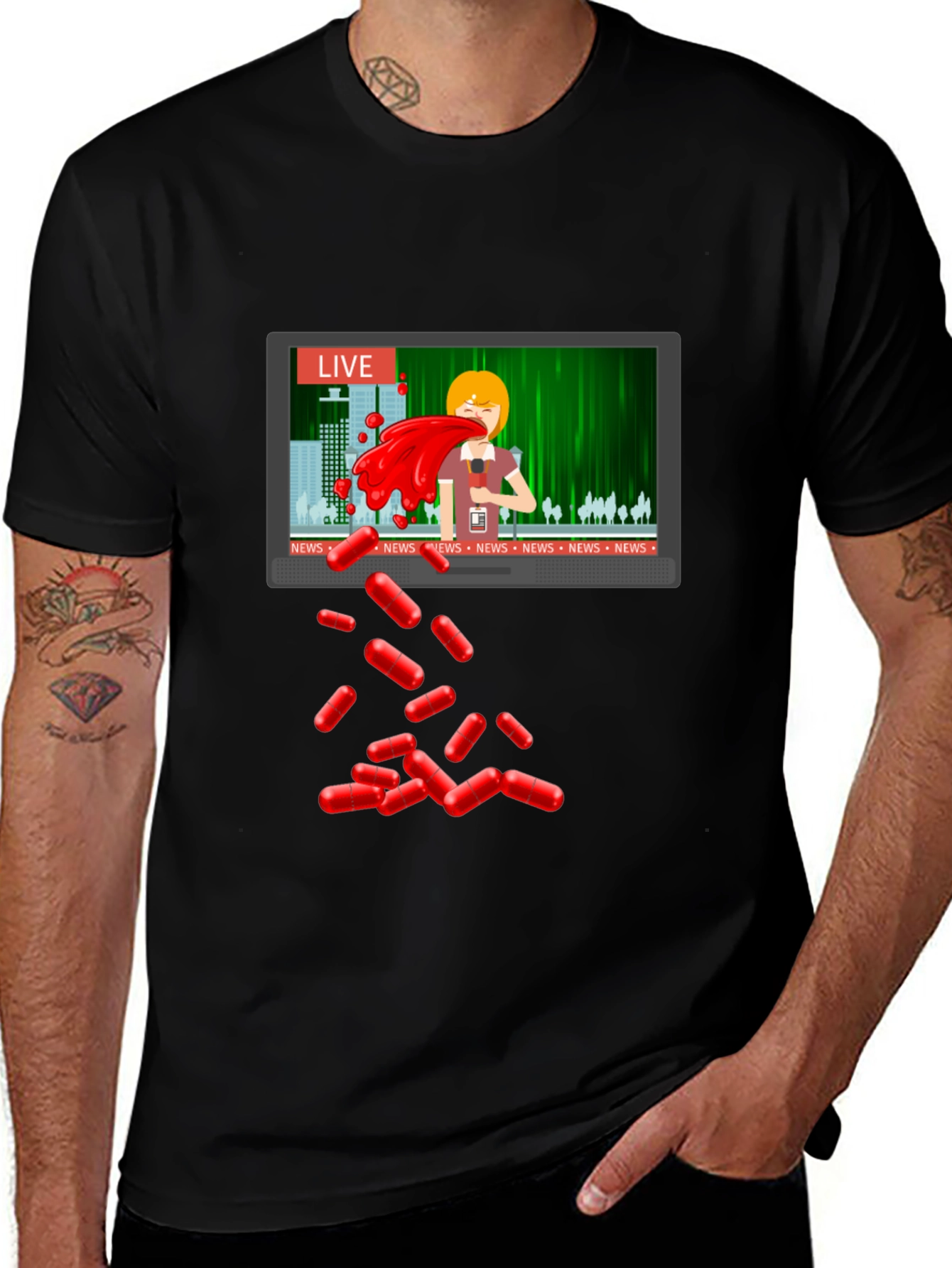 Variant 22 of Pill Fallout News T-Shirt - Unique Design