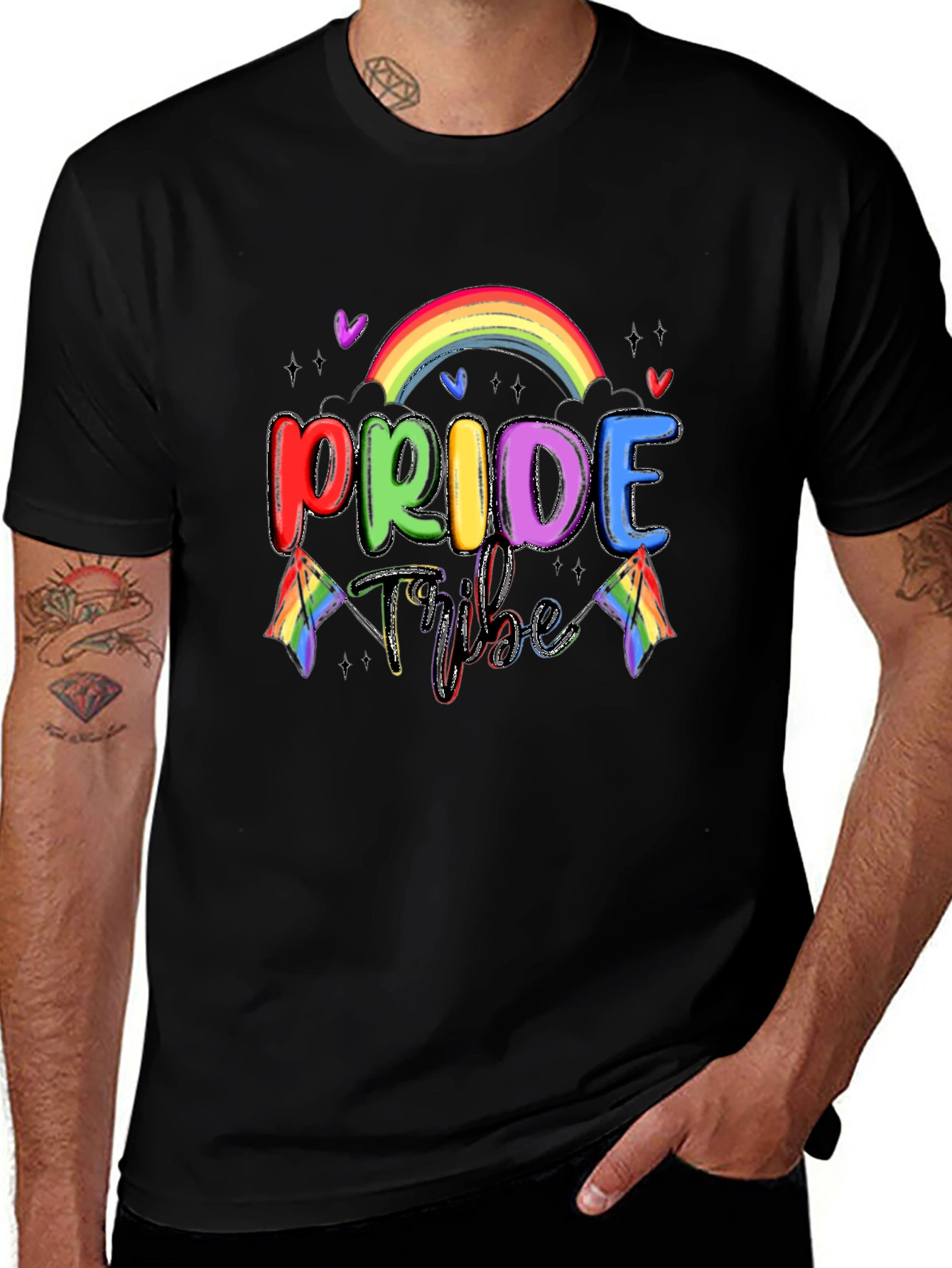 Variant 11 of Pride Tribe Rainbow Graphic Tee