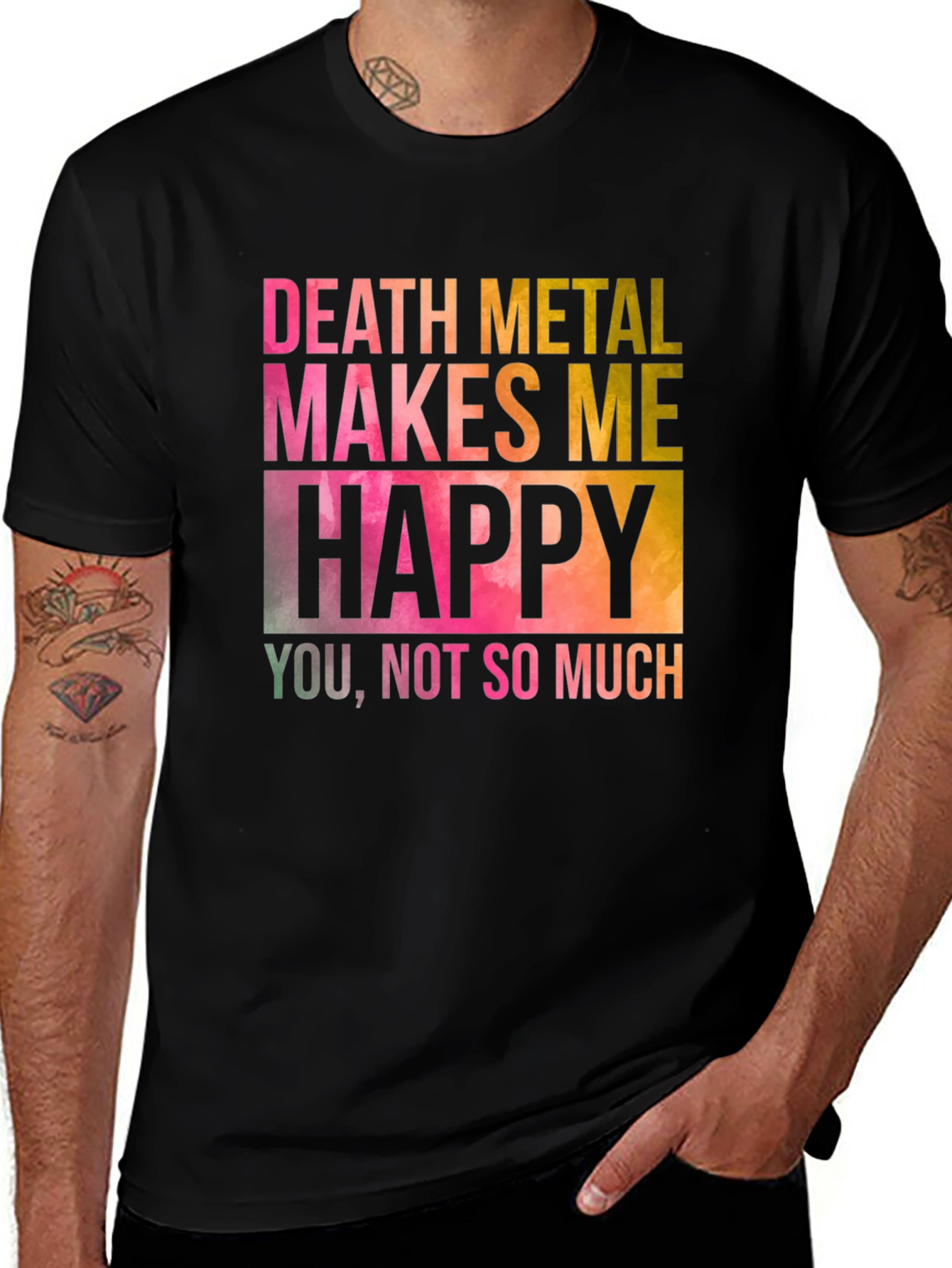 Variant 4 of Death Metal Makes Me Happy T-Shirt