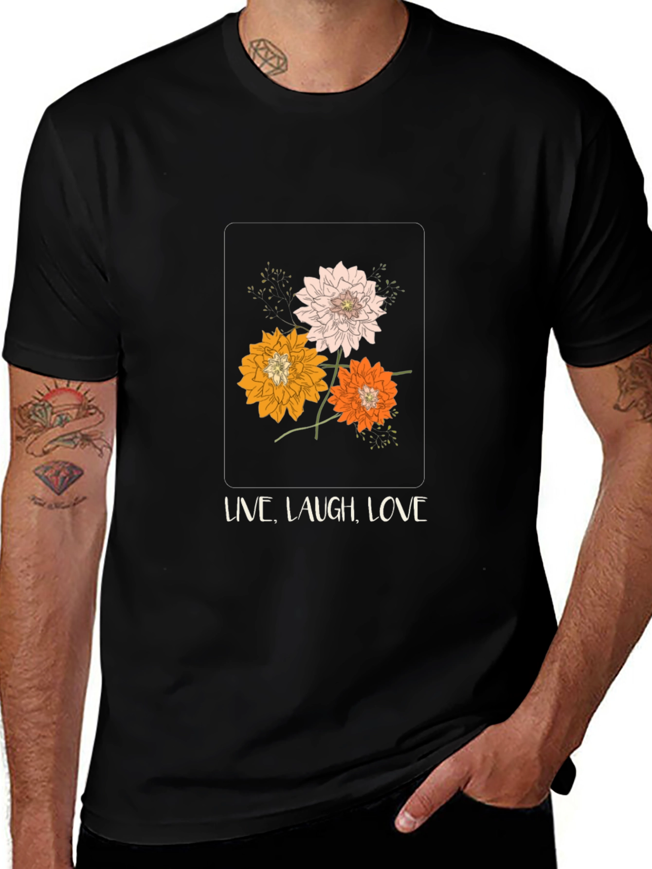 Variant 12 of Floral Live Laugh Love Graphic Tee