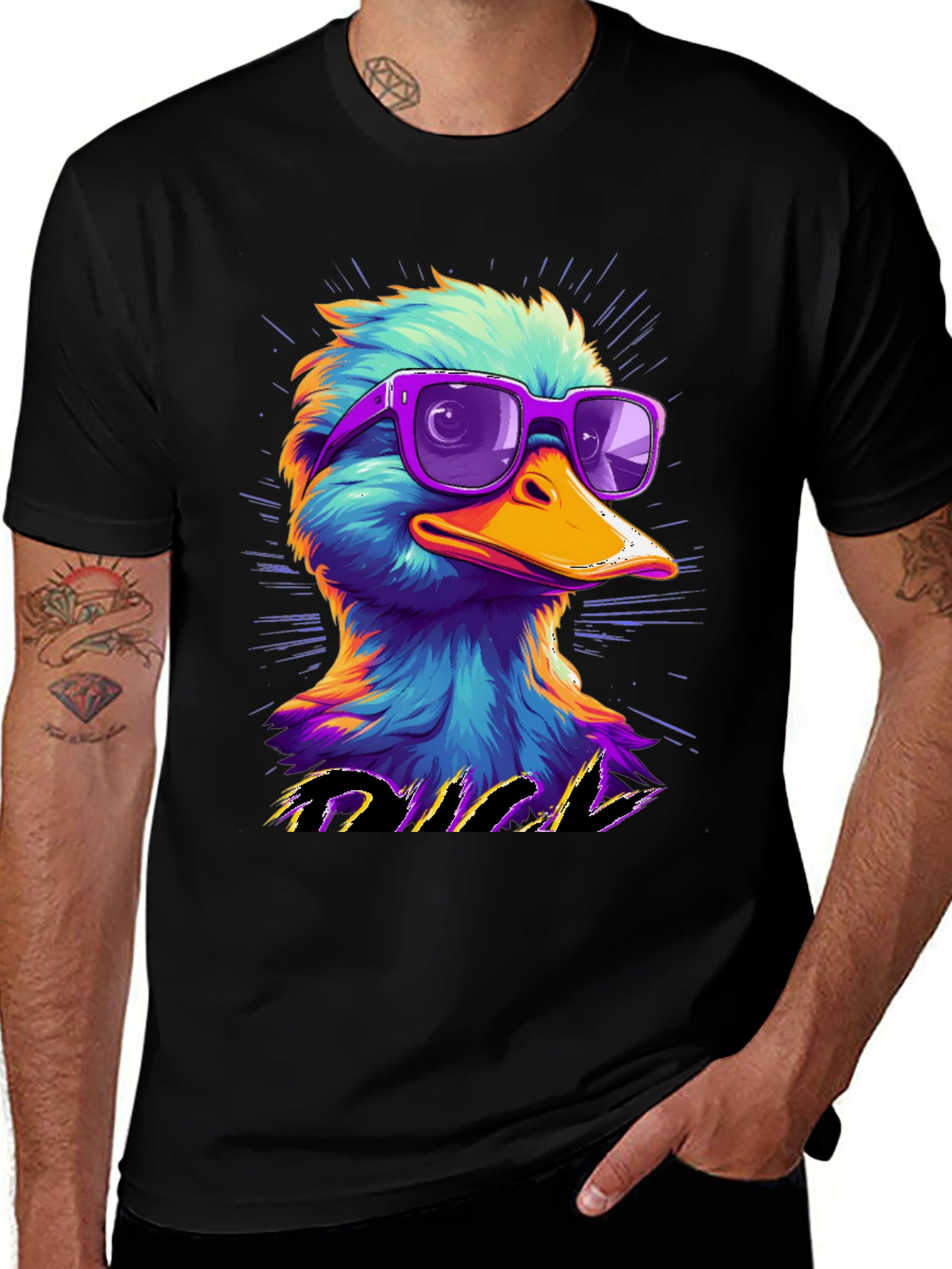 Variant 17 of Cool Duck Graphic Tee - Retro Style