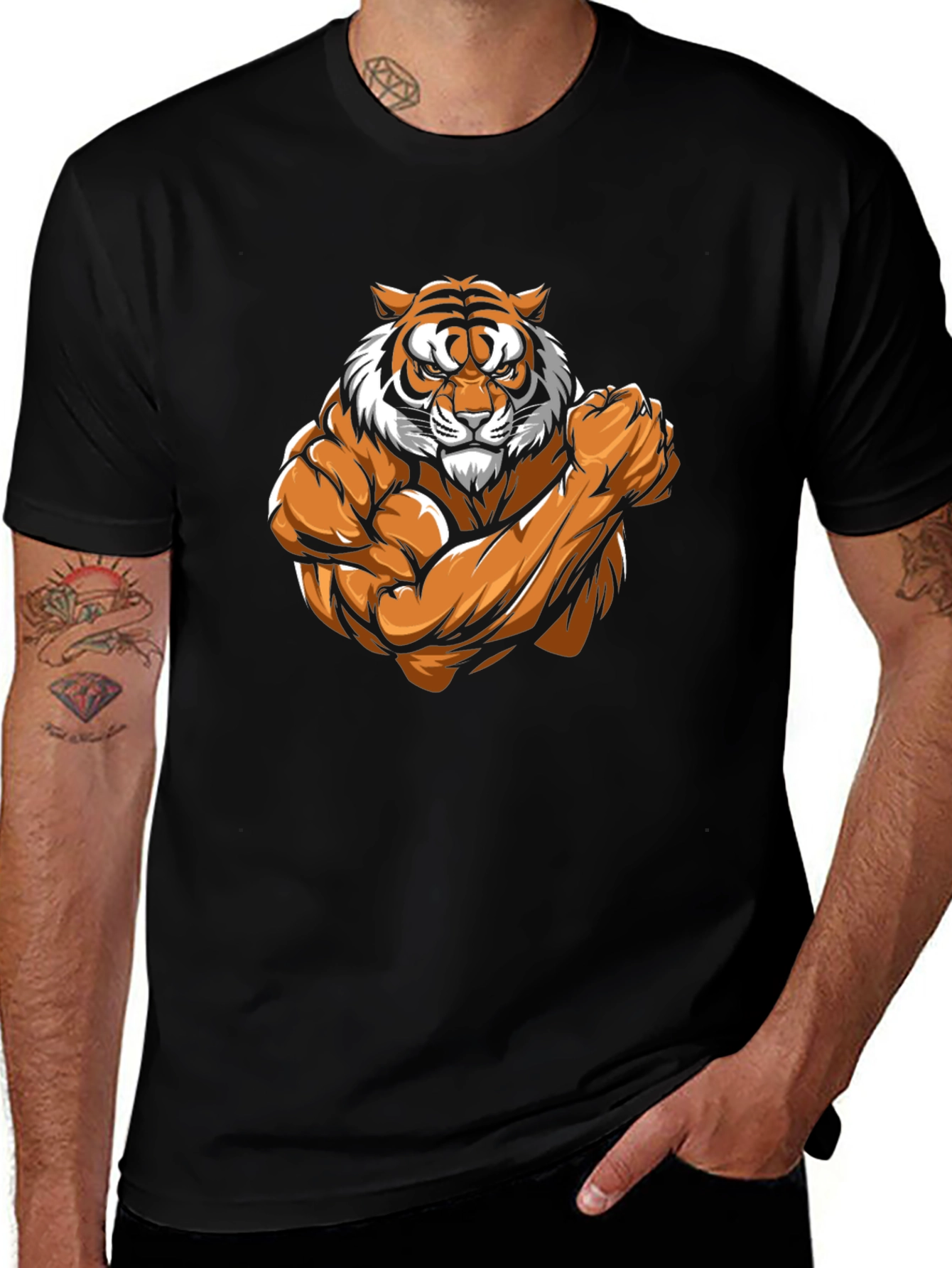 Variant 26 of Black Tiger Muscle Graphic Tee