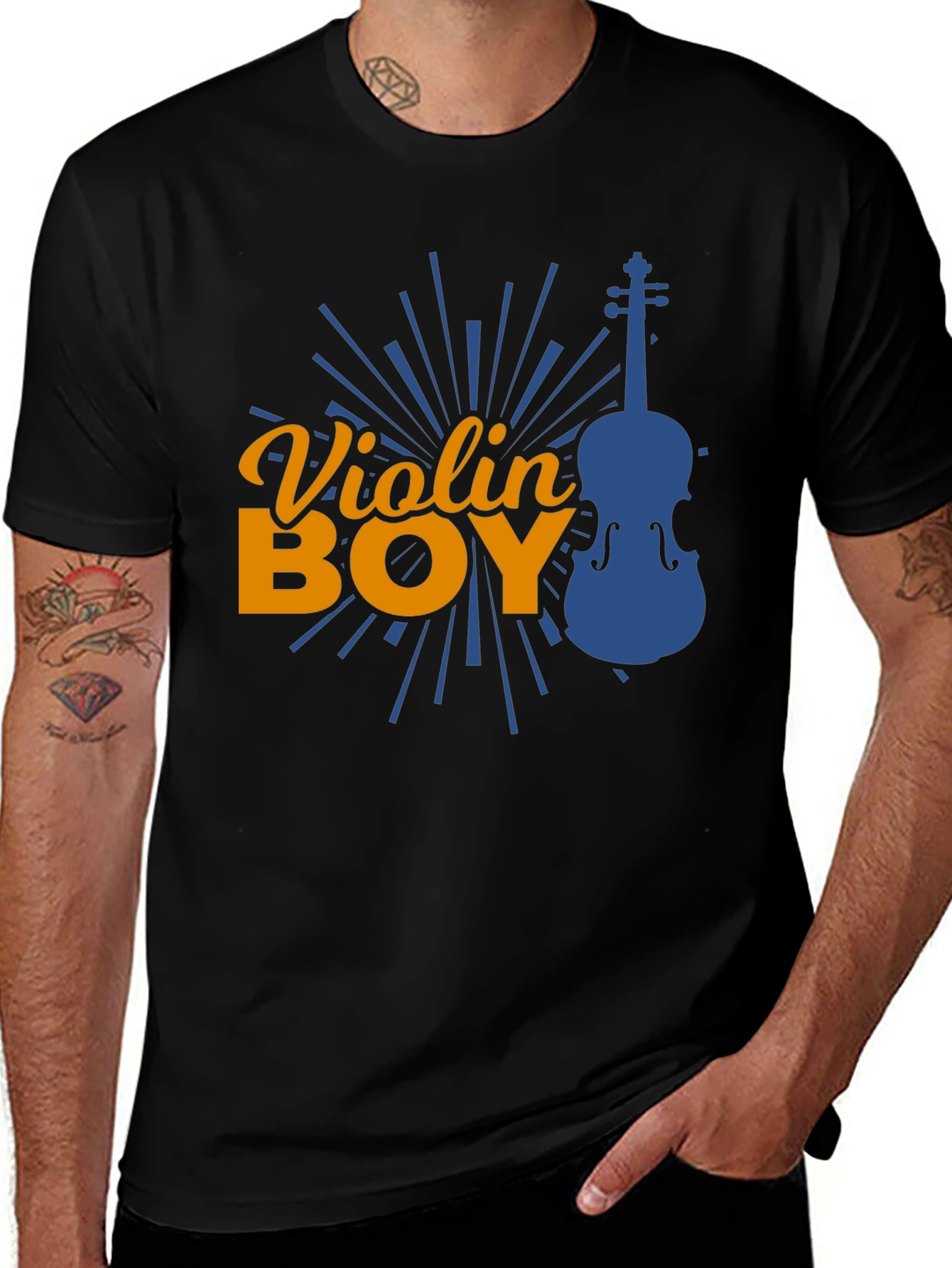 Violin Boy Graphic Tee - Music Lover T-Shirt