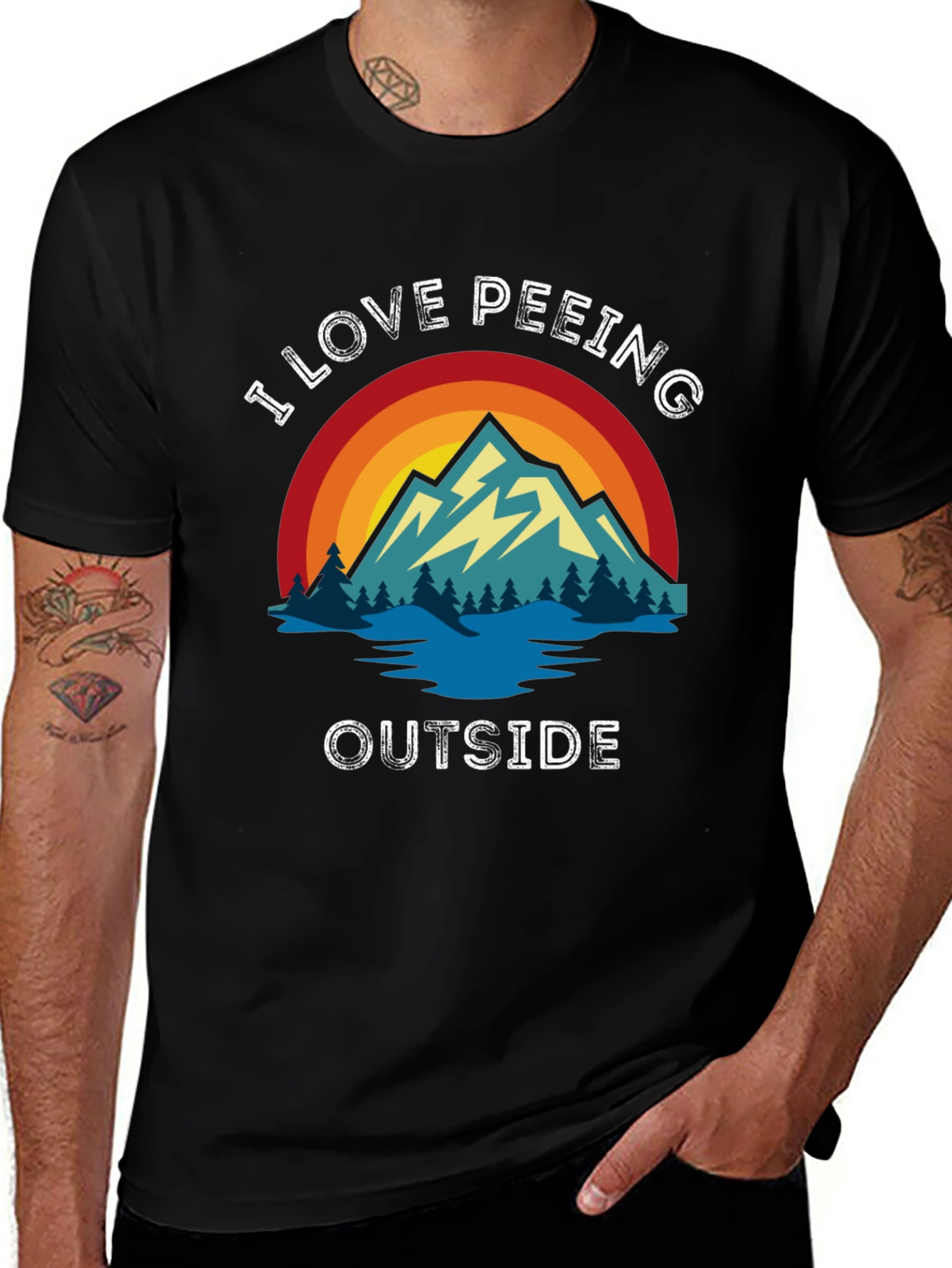 Variant 18 of I Love Peeing Outside Black T-Shirt