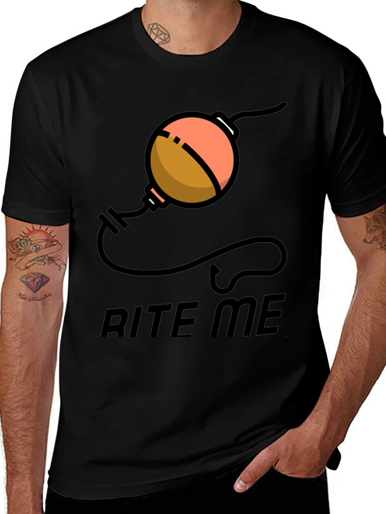 Variant 26 of Bite Me T-Shirt - Novelty Fishing Bobber Design