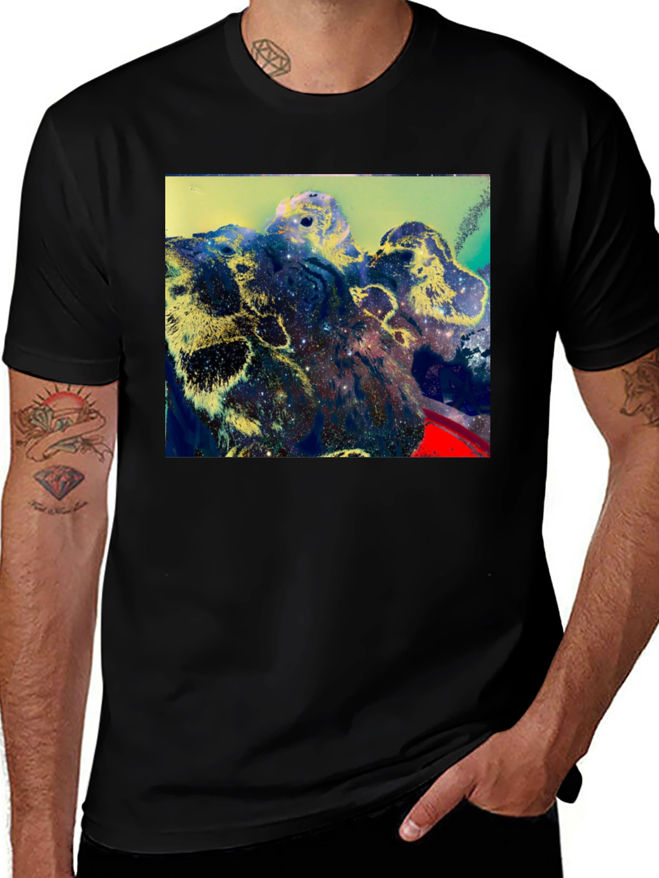 Variant 21 of Cosmic Landscape Graphic Black T-Shirt