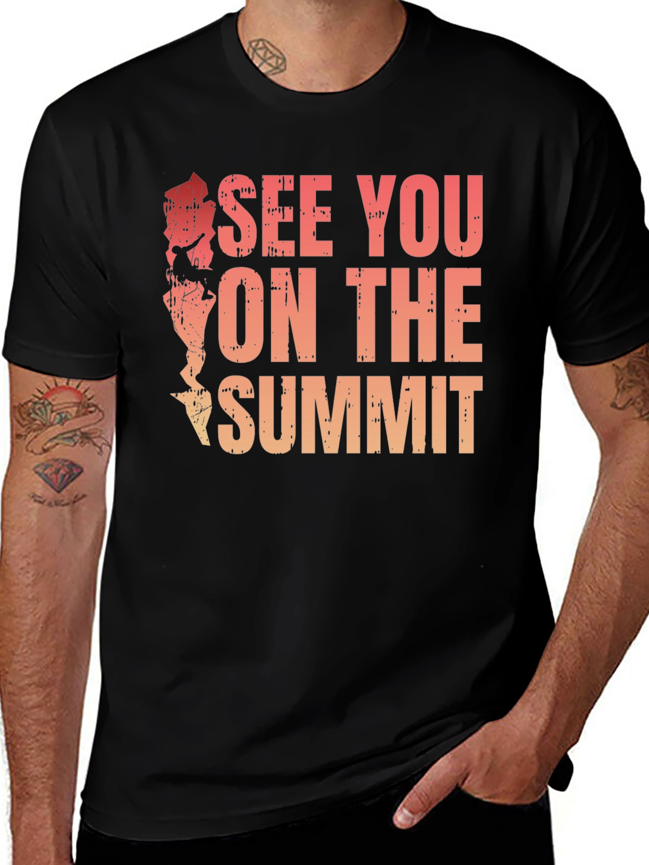 Black See You On The Summit T-Shirt - Mountain Climbing Tee main image