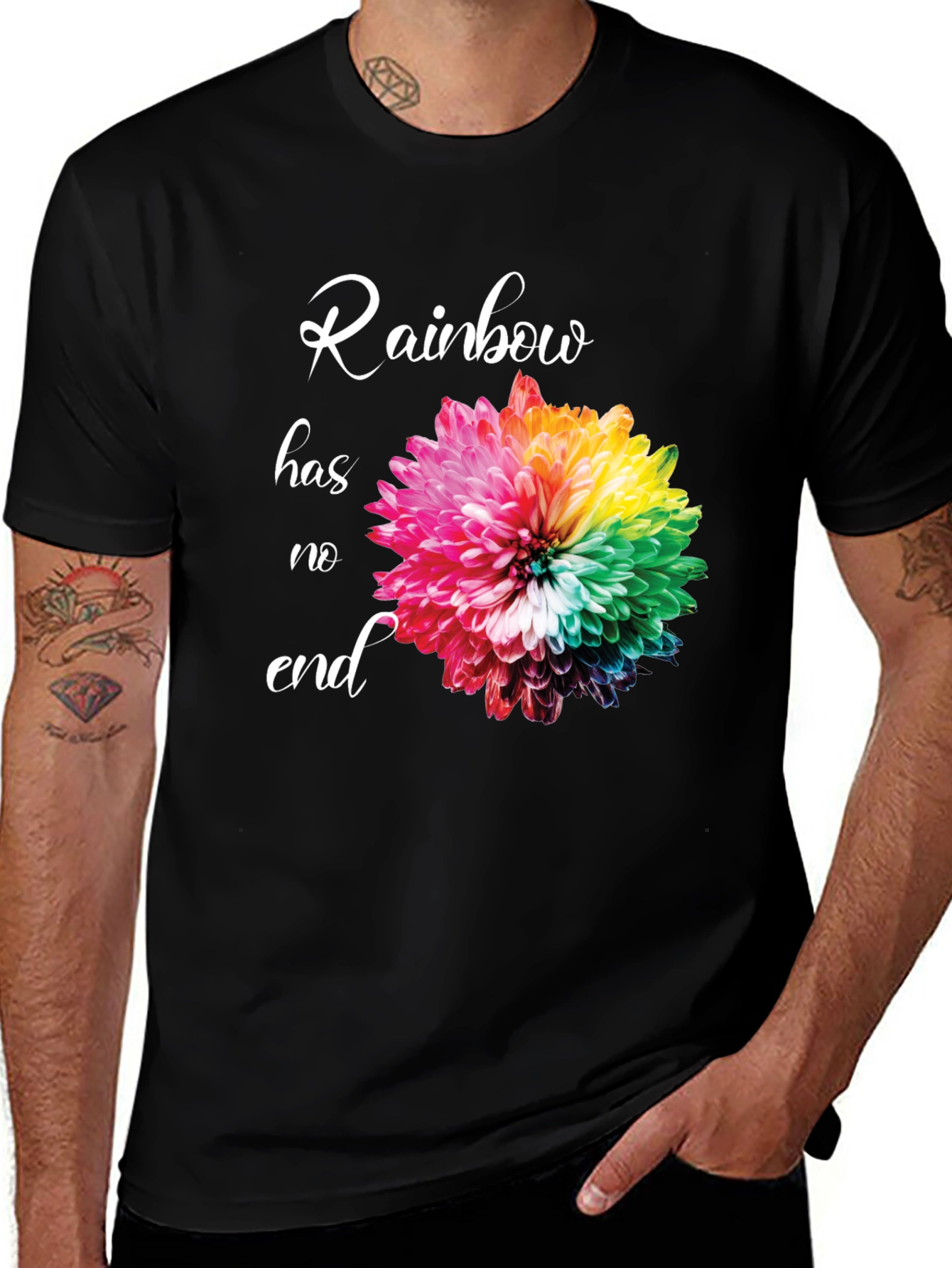 Variant 4 of Rainbow Flower Graphic Tee
