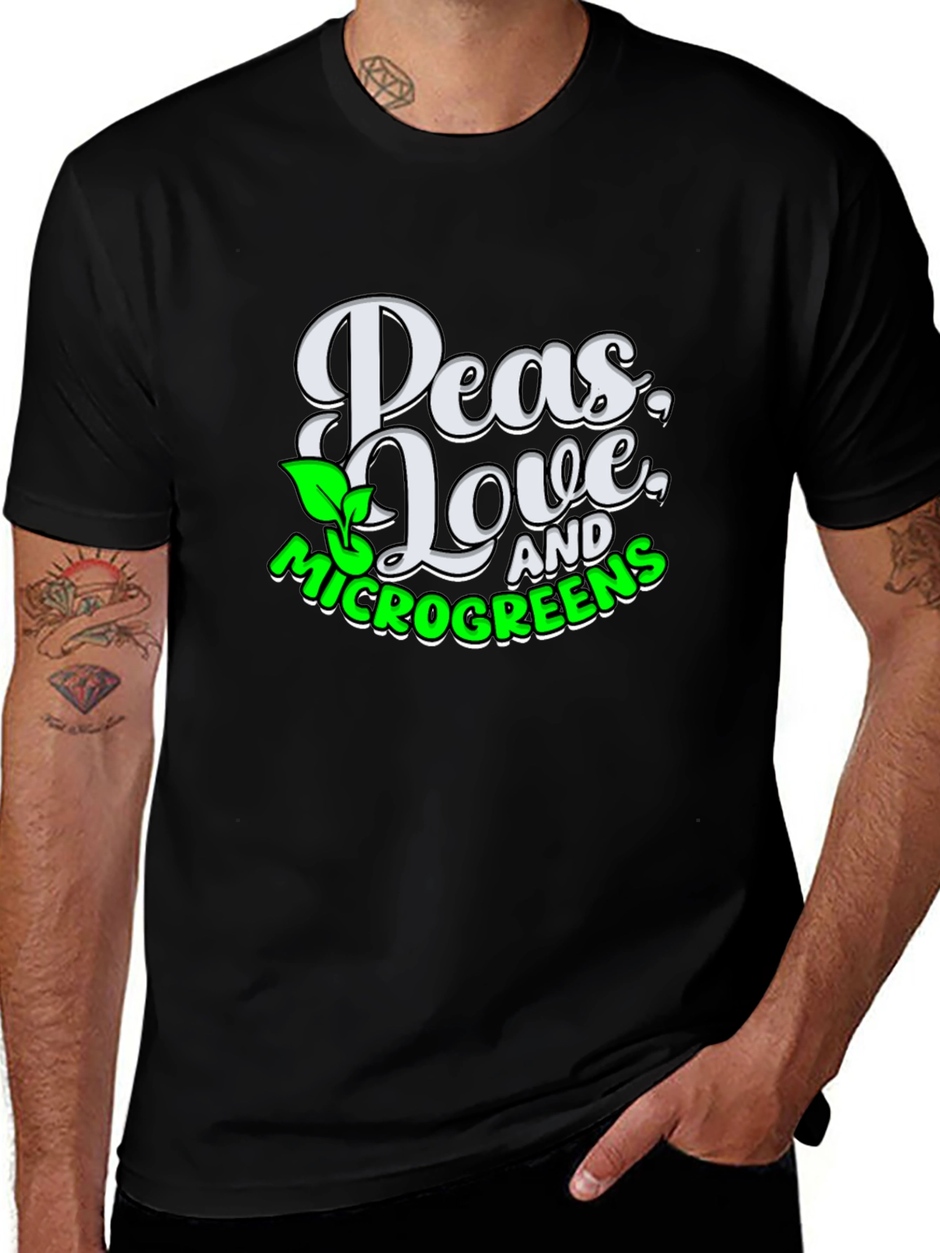Variant 14 of Peas, Love, & Microgreens Graphic T-Shirt
