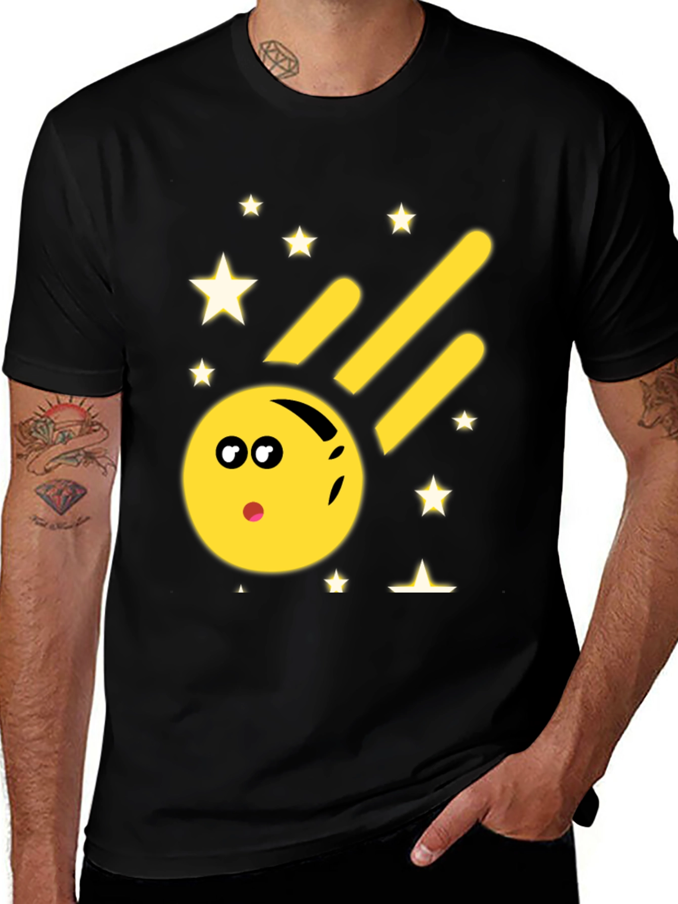 Black Comet Face Graphic Tee - Black main image