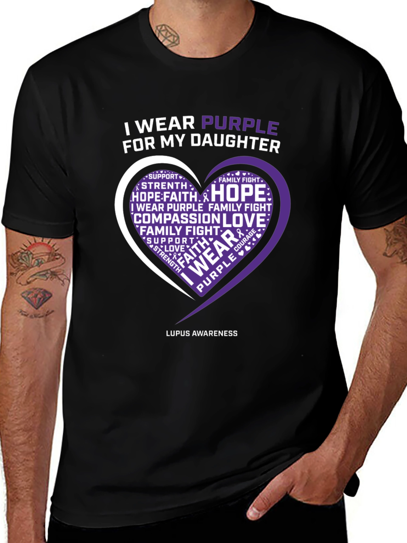 I Wear Purple for My Daughter Lupus Awareness T-Shirt