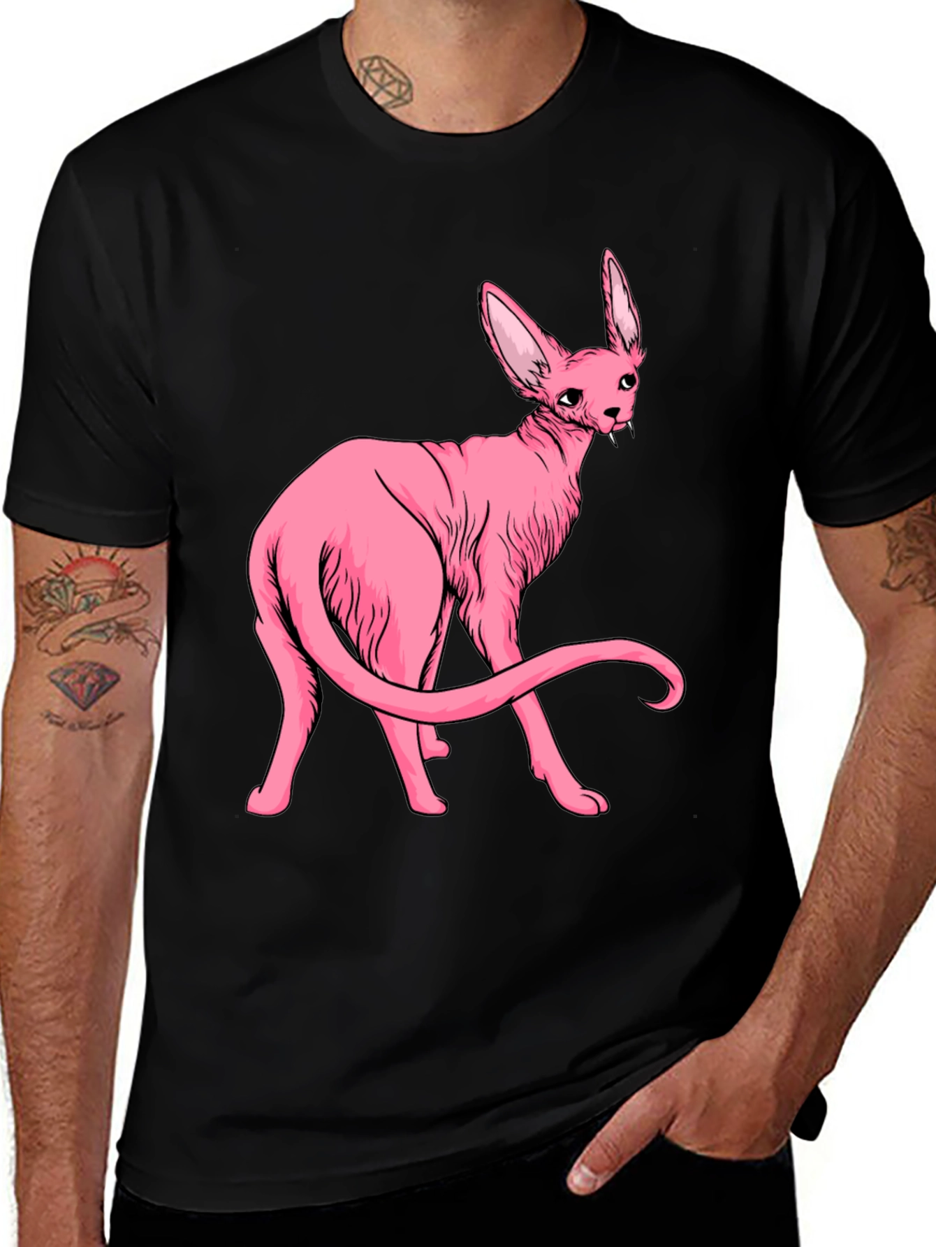 Variant 20 of Pink Vampire Cat Graphic Tee