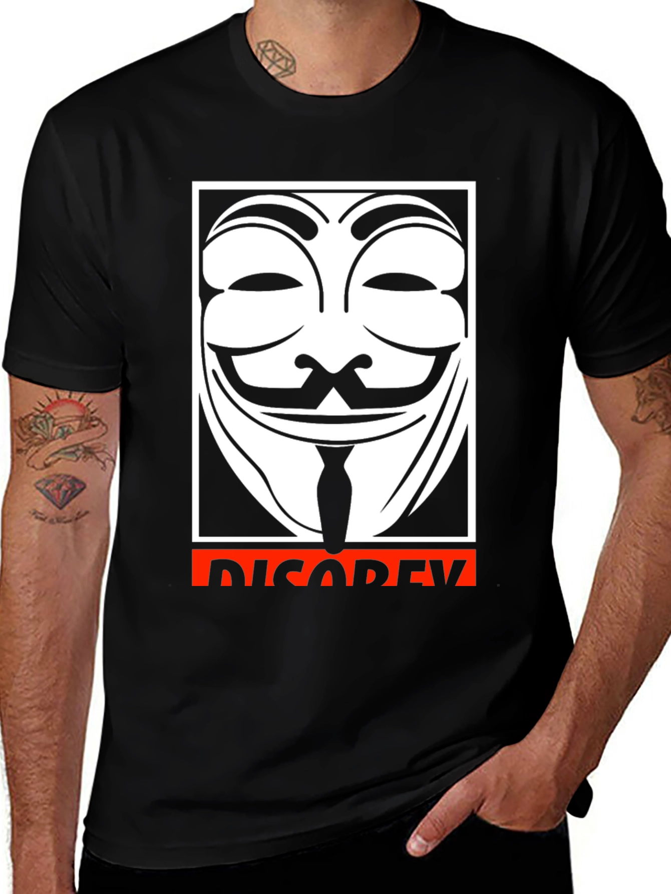 Anonymous Guy Fawkes "Disobey" Graphic T-Shirt