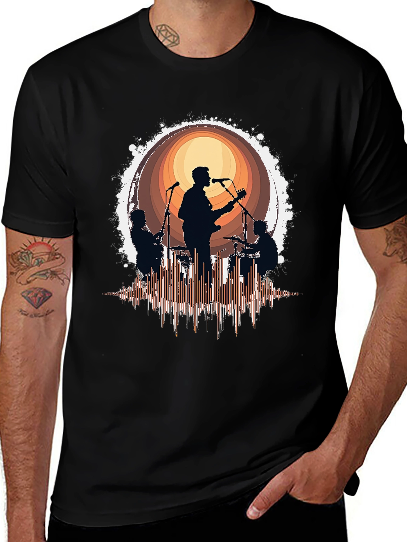 Variant 15 of Band Silhouette Graphic T-Shirt - Music Lover Tee