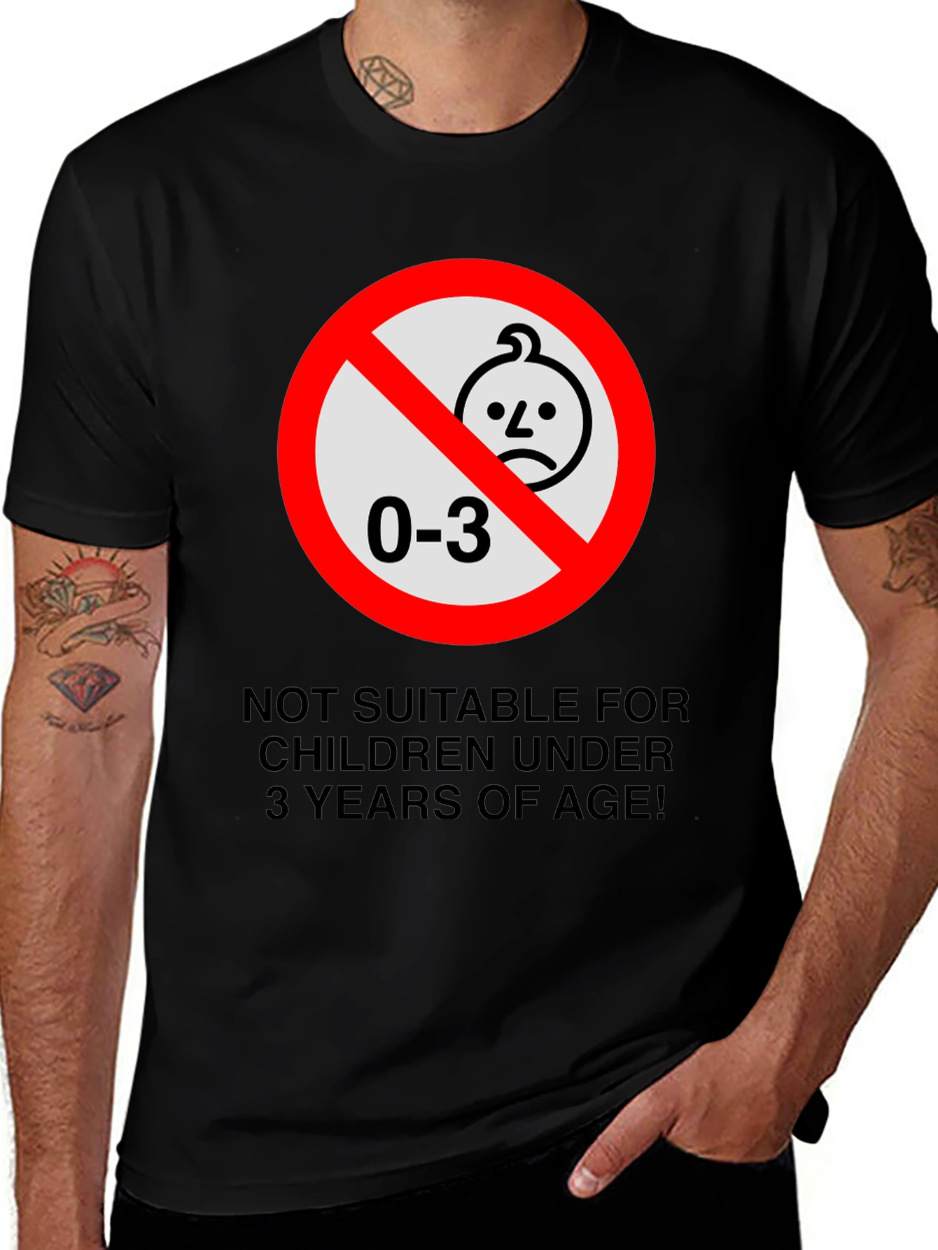 Variant 13 of Warning Graphic Tee - Not for Children Under 3 Years