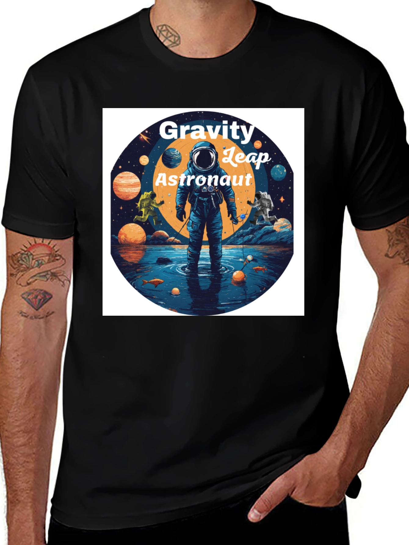 Variant 25 of Gravity Leap Astronaut Graphic T-Shirt