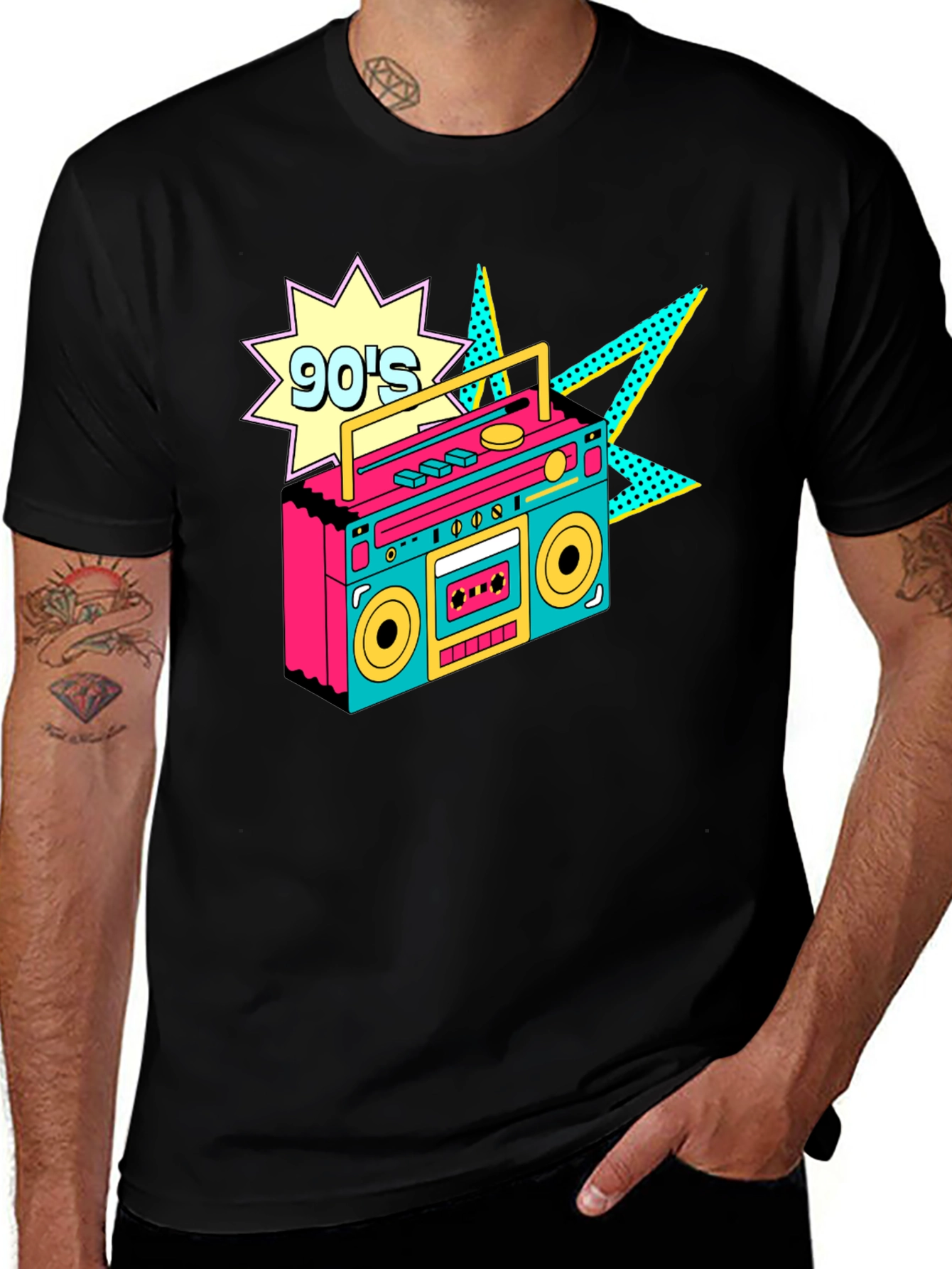 Variant 27 of 90s Boombox Graphic Tee - Retro Style