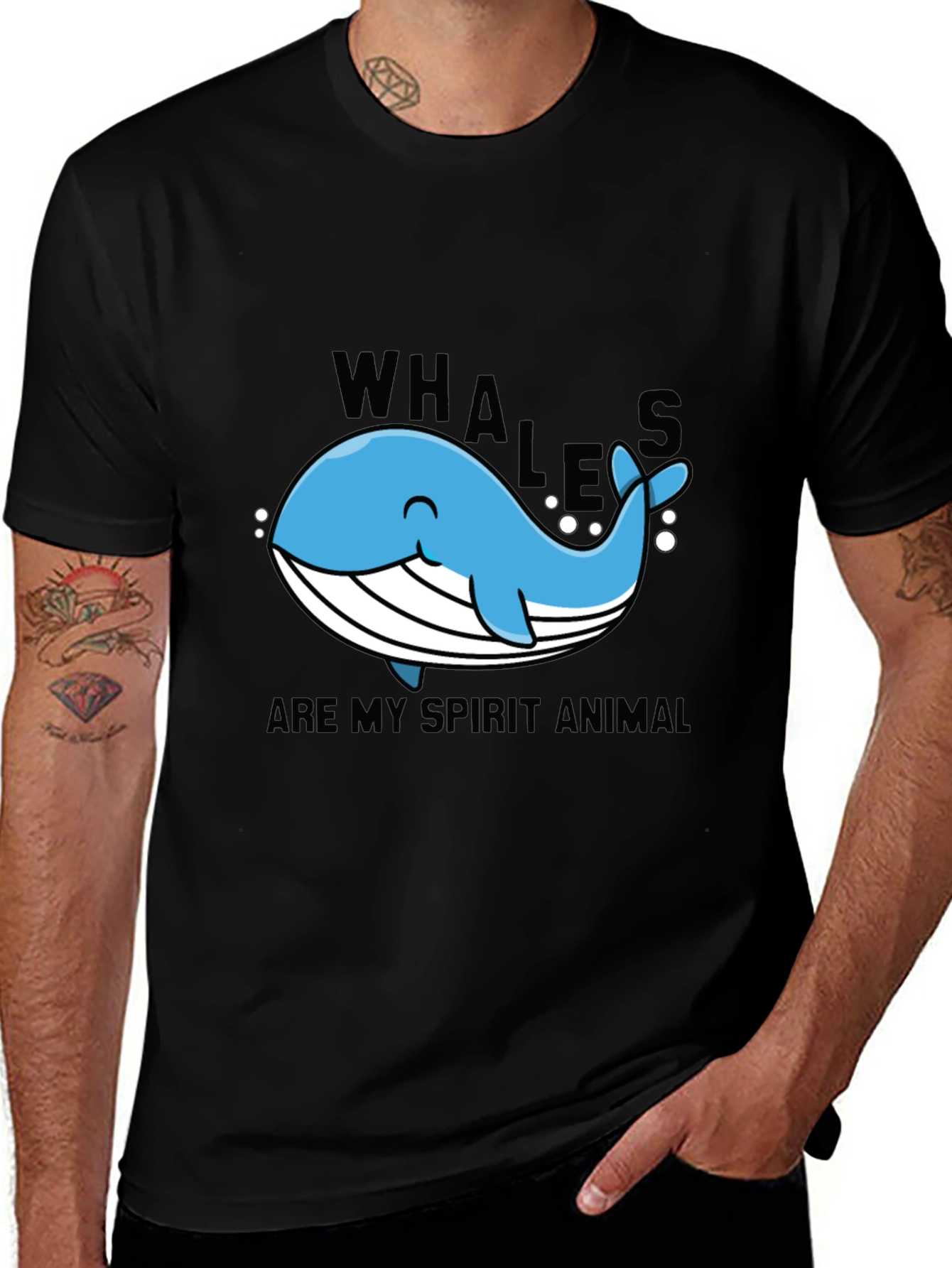 Variant 6 of Whales are My Spirit Animal Black T-Shirt