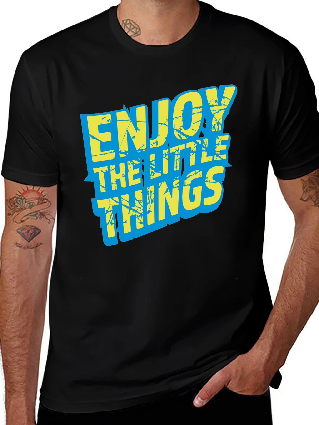 Variant 25 of Enjoy the Little Things Graphic Tee - Black
