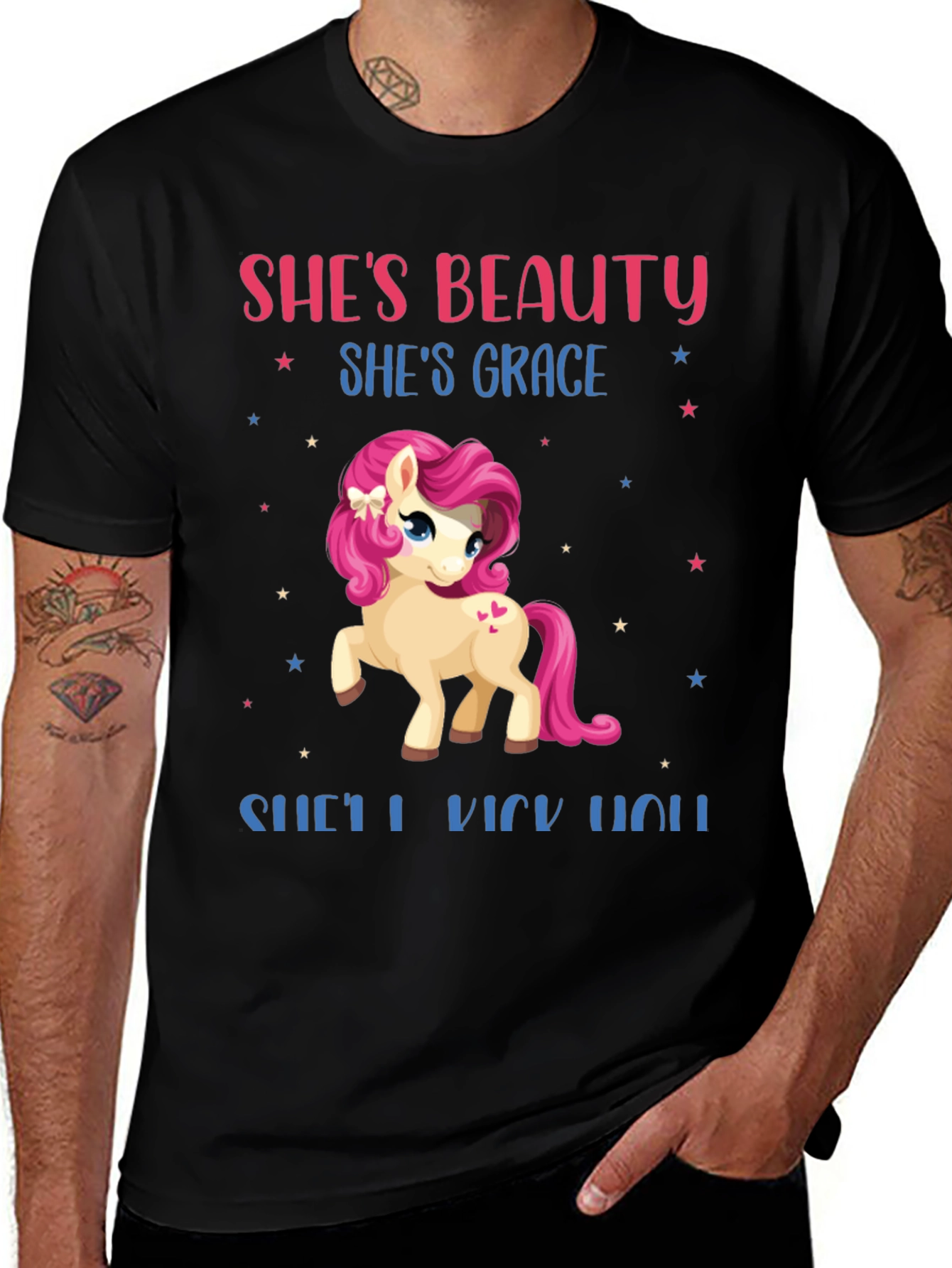 Variant 3 of She's Beauty, She's Grace, She'll Kick You T-Shirt