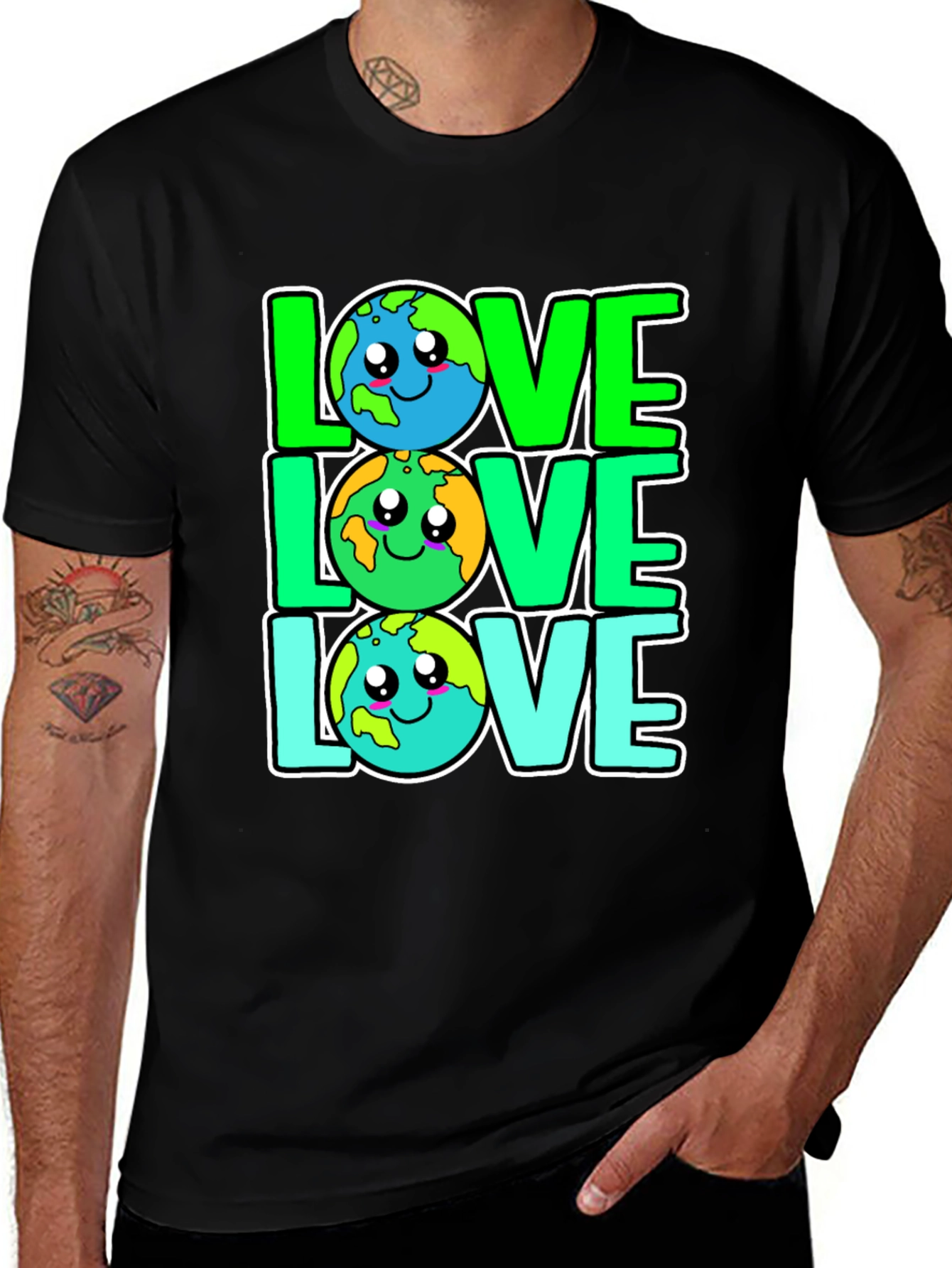 Variant 18 of Love Earth Cartoon T-Shirt