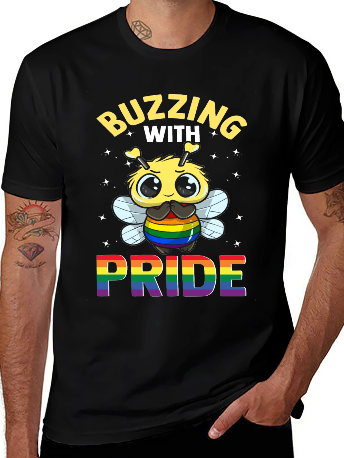 Buzzing With Pride T-Shirt - Rainbow LGBTQ Tee