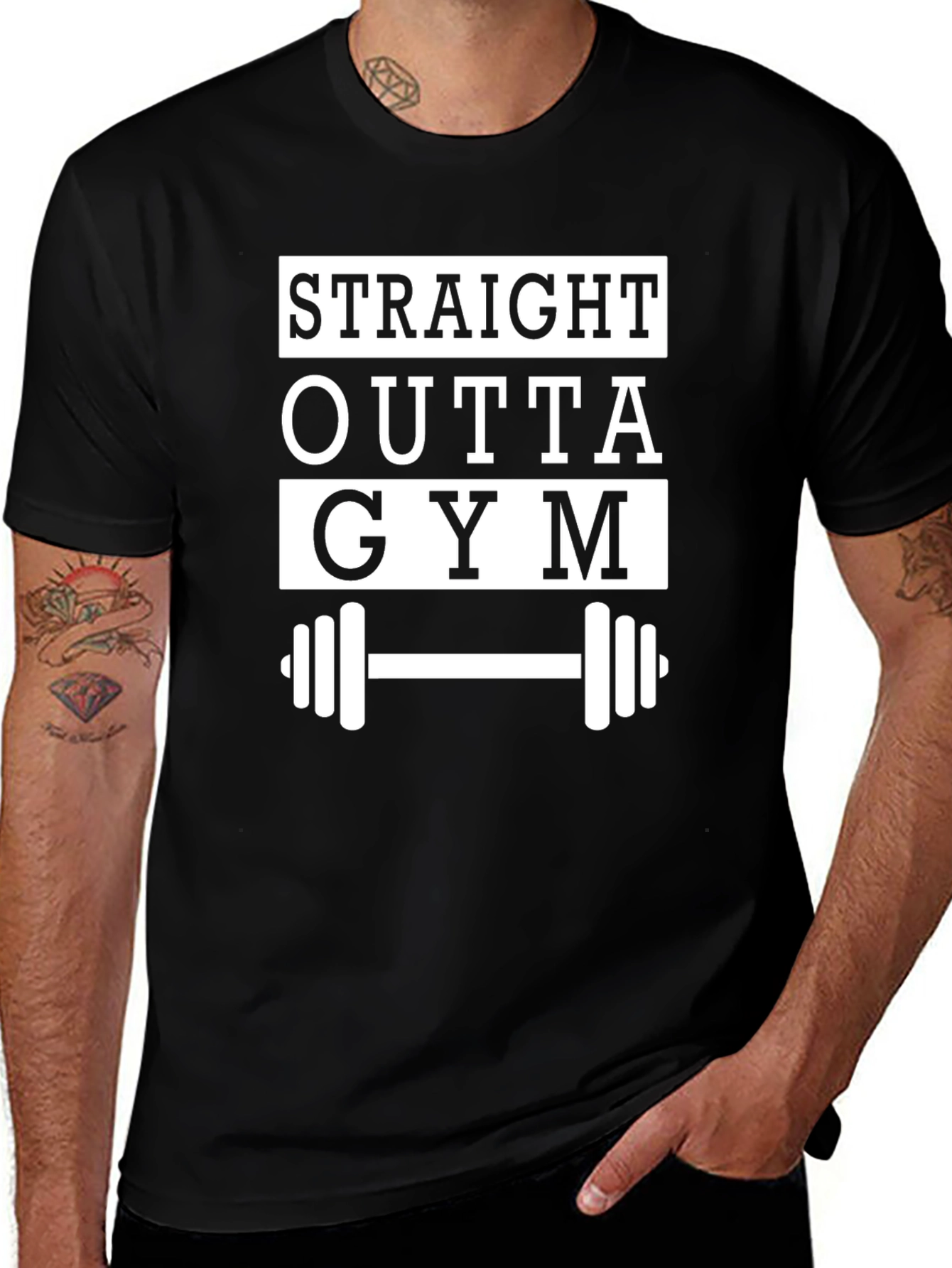 Variant 19 of Straight Outta Gym Black Graphic Tee