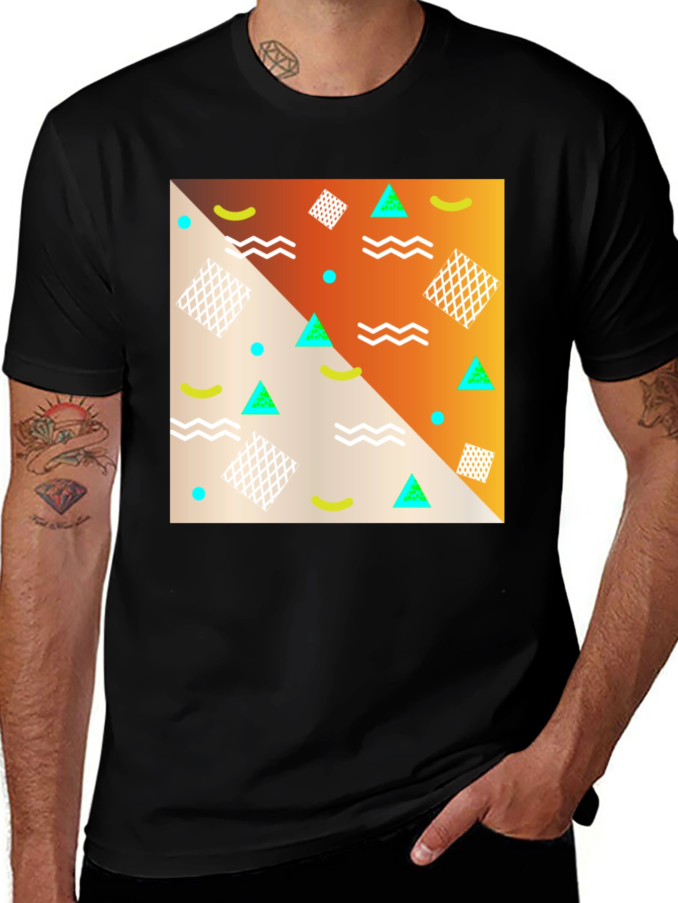 Variant 29 of Retro Geometric Print T-Shirt