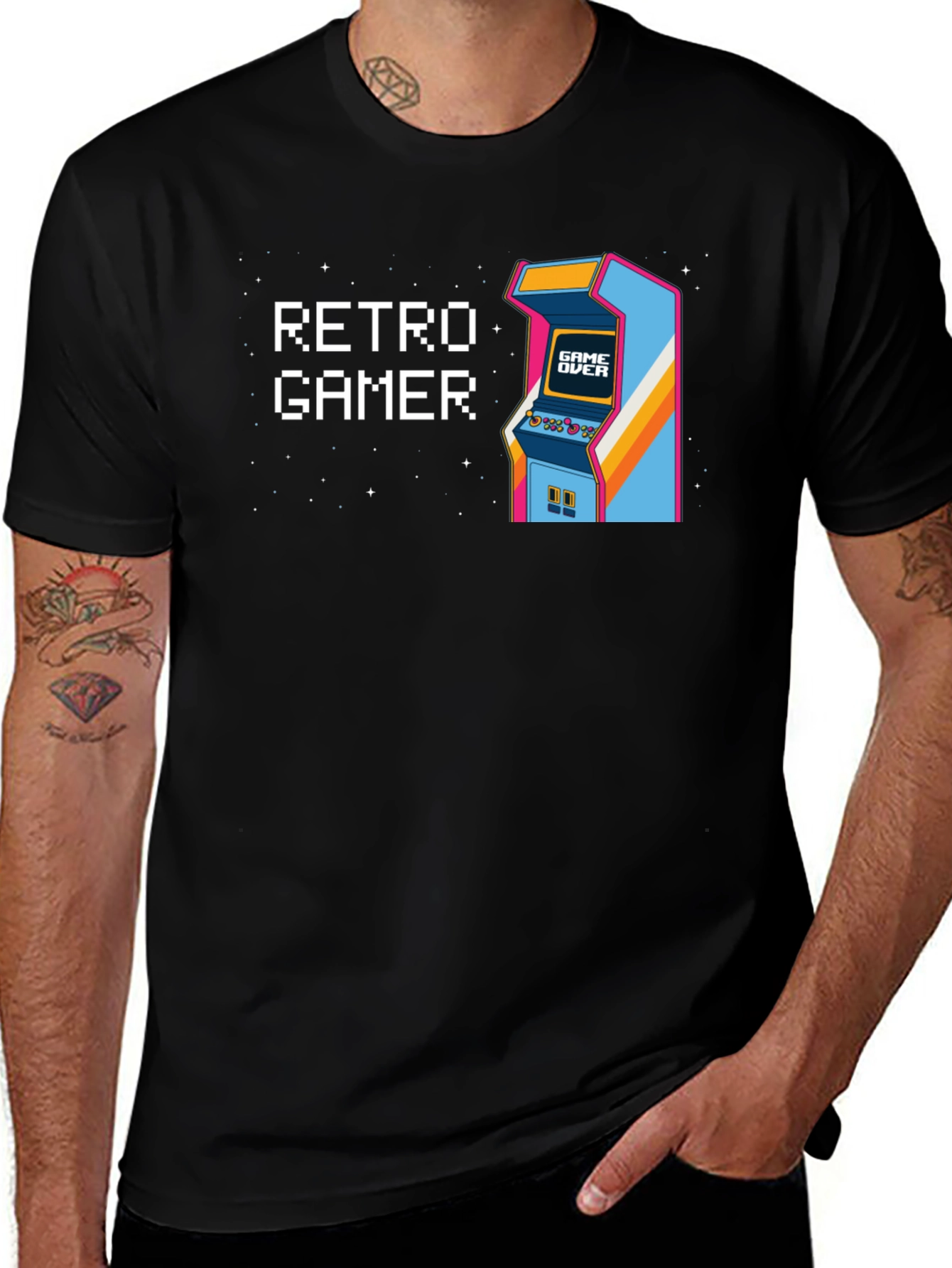 Variant 6 of Retro Gamer T-Shirt - Arcade Console Design