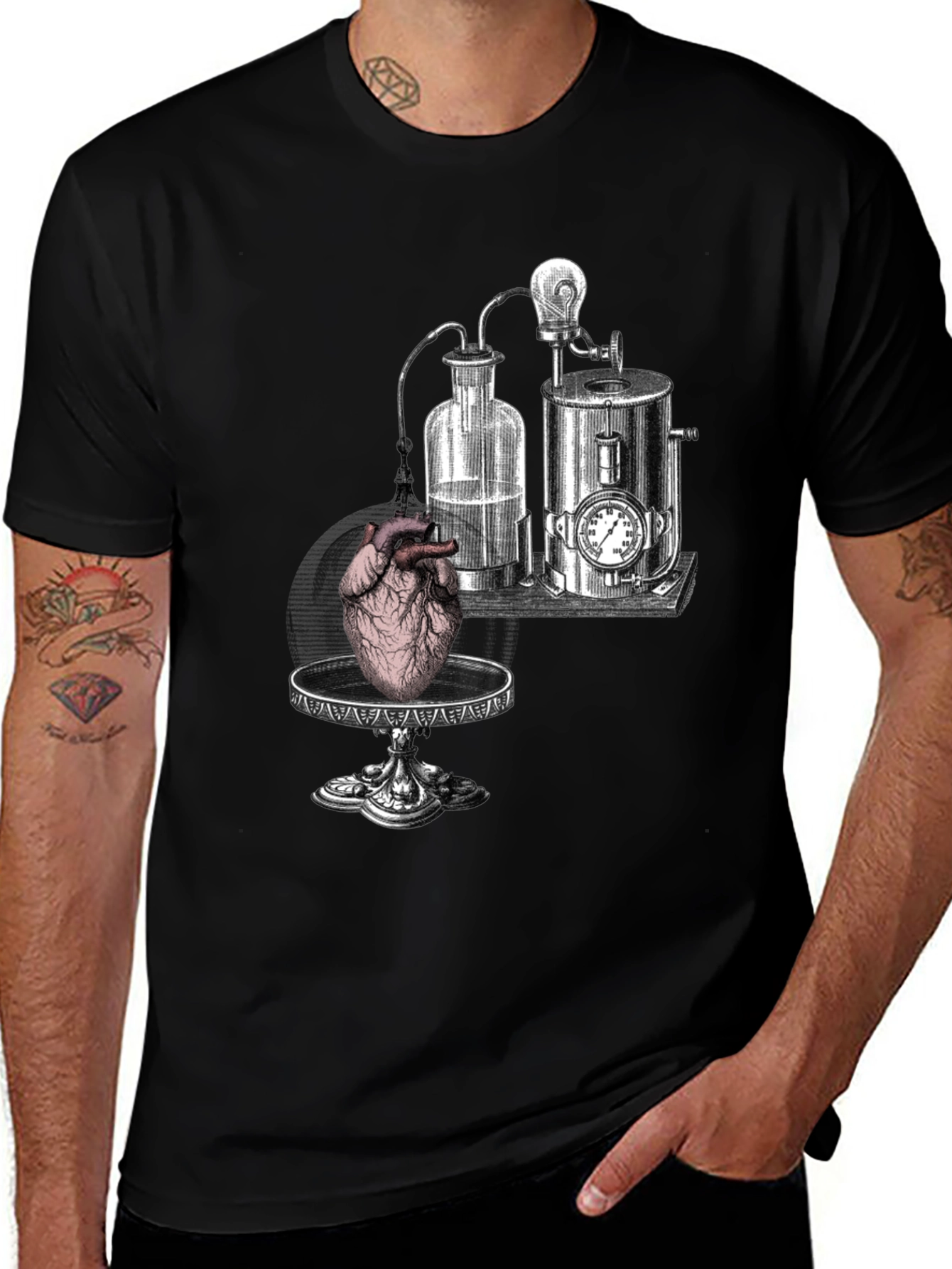 Variant 29 of Anatomical Heart & Lab Black T-Shirt