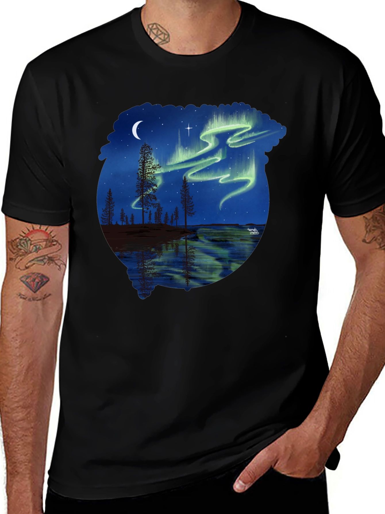 Variant 2 of Aurora Borealis Graphic Tee - Nature Lover's T-Shirt