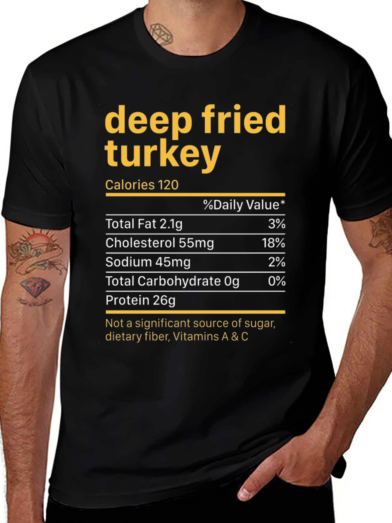 Variant 21 of Deep Fried Turkey Nutrition Facts Novelty T-Shirt