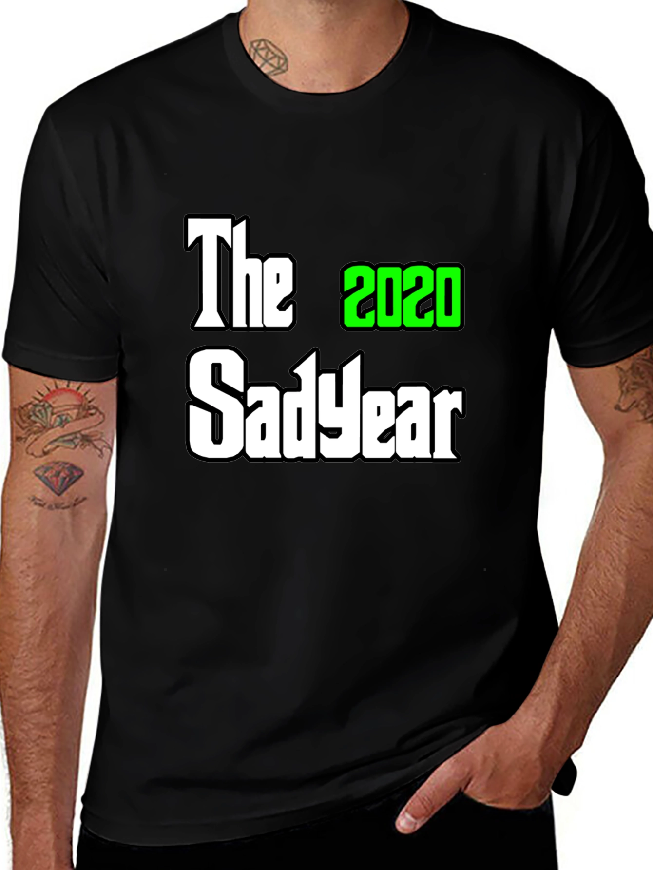 Variant 17 of The 2020 Sad Year Graphic Tee - Black