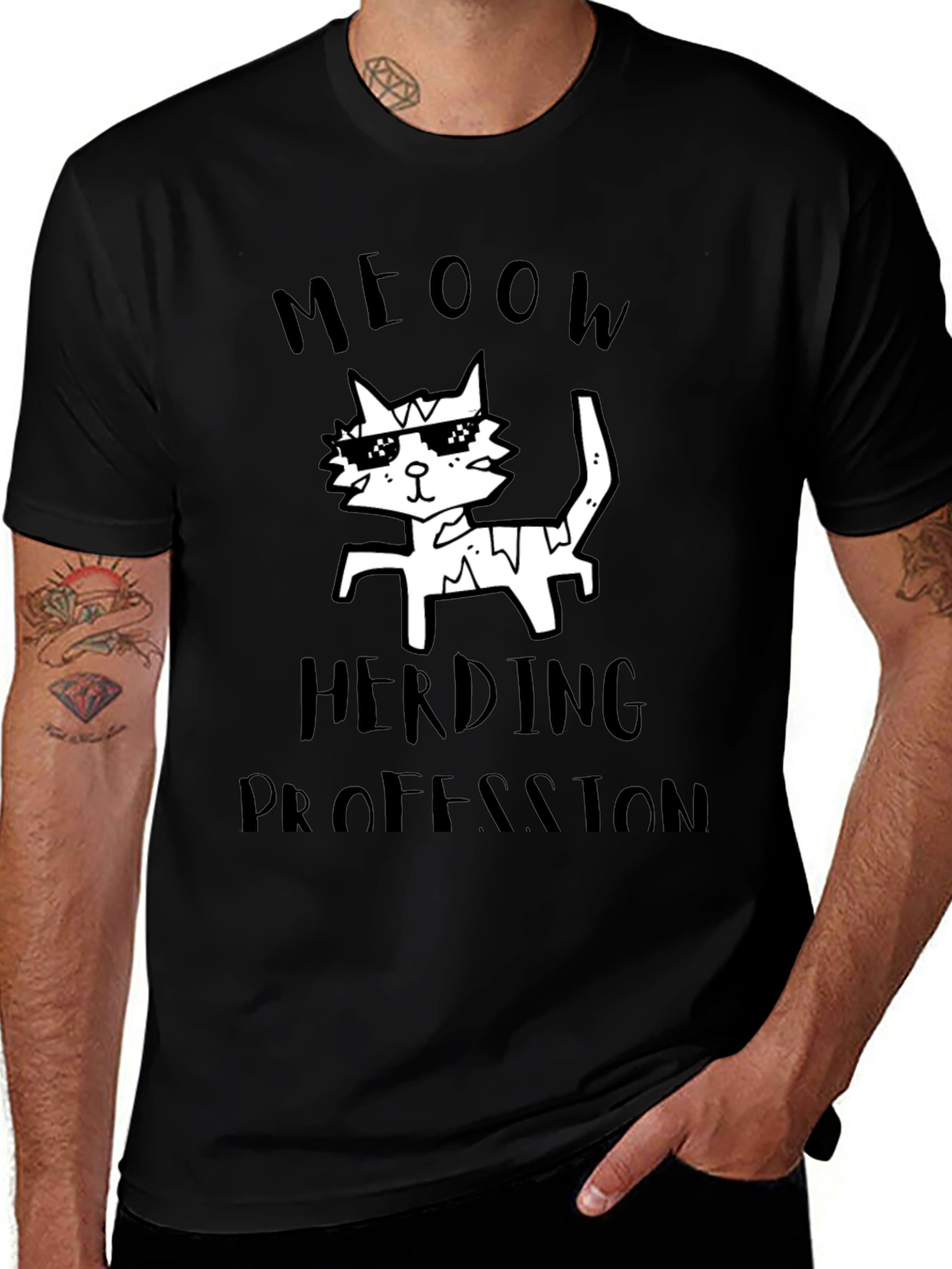 Variant 4 of Meow Herding Profession Graphic T-Shirt