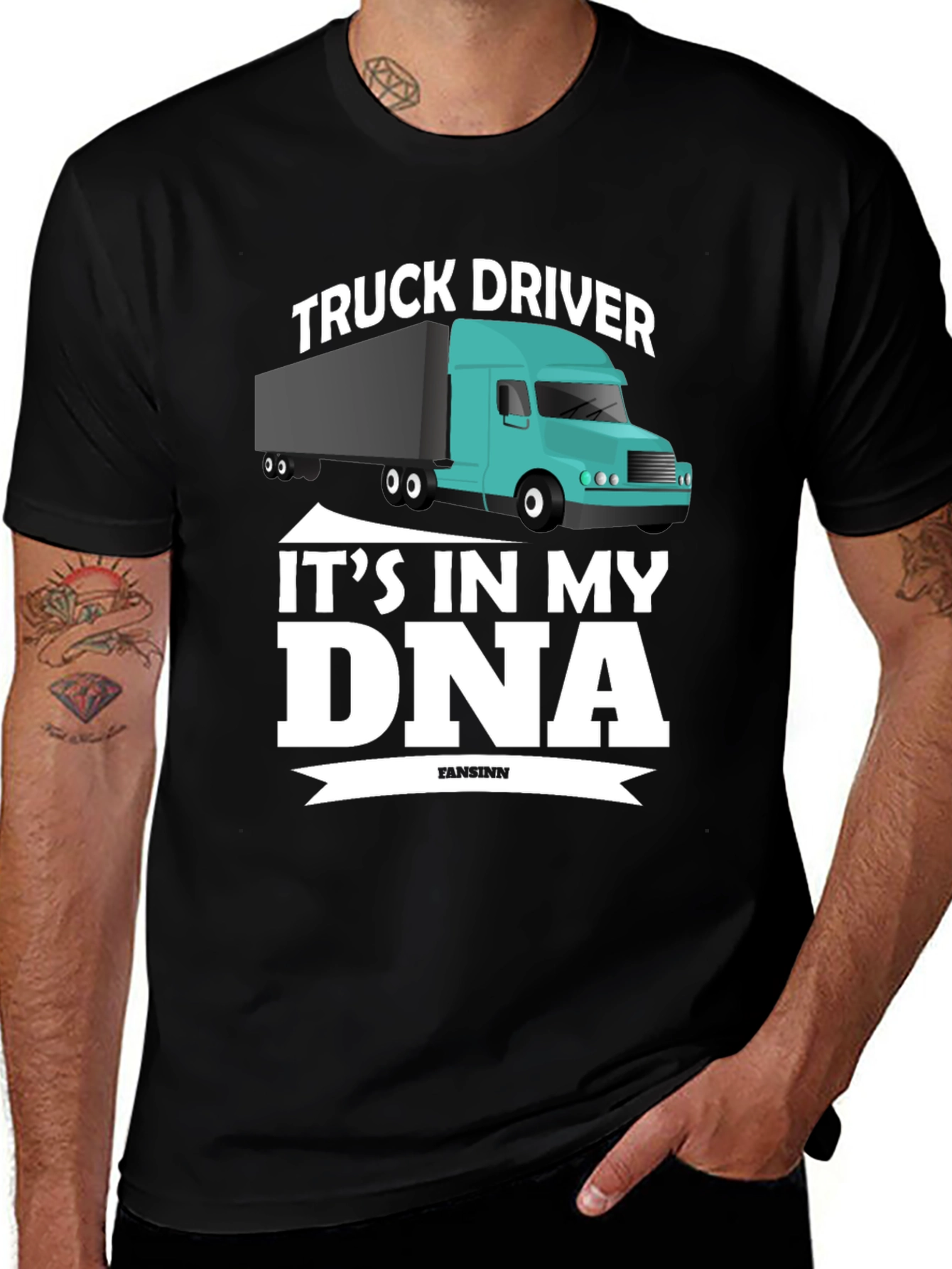 Variant 9 of Truck Driver DNA T-Shirt - Black