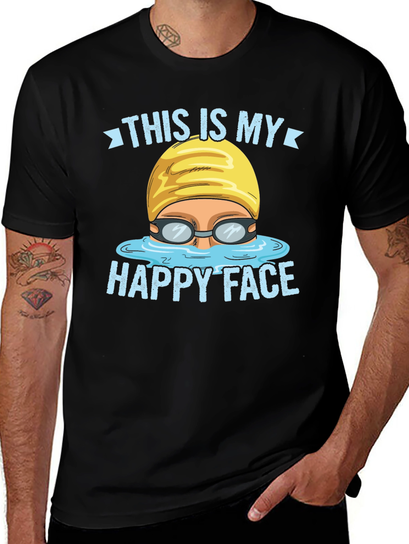 Swimmer's Happy Face Graphic Tee