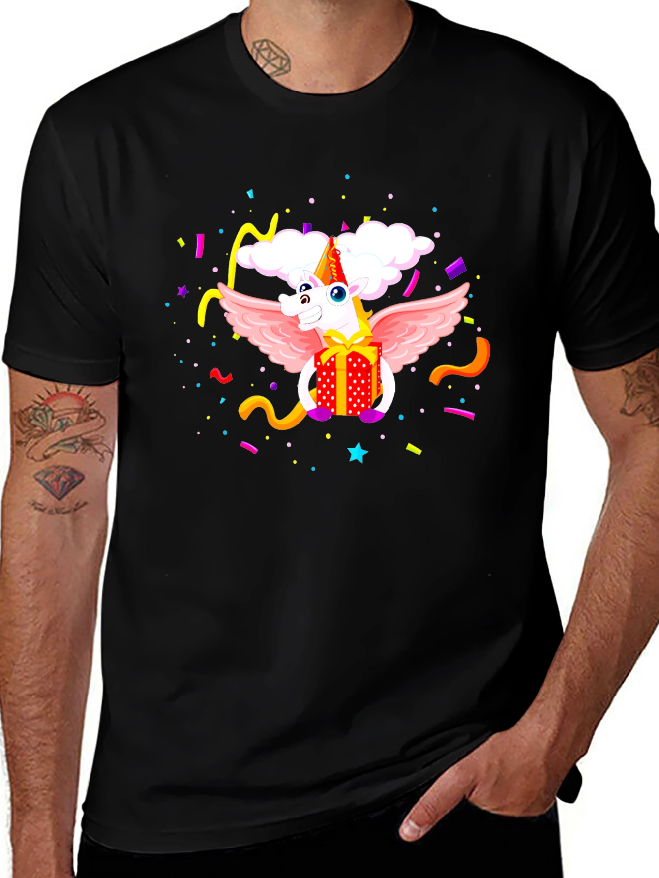 Unicorn Birthday Party T-Shirt - Black