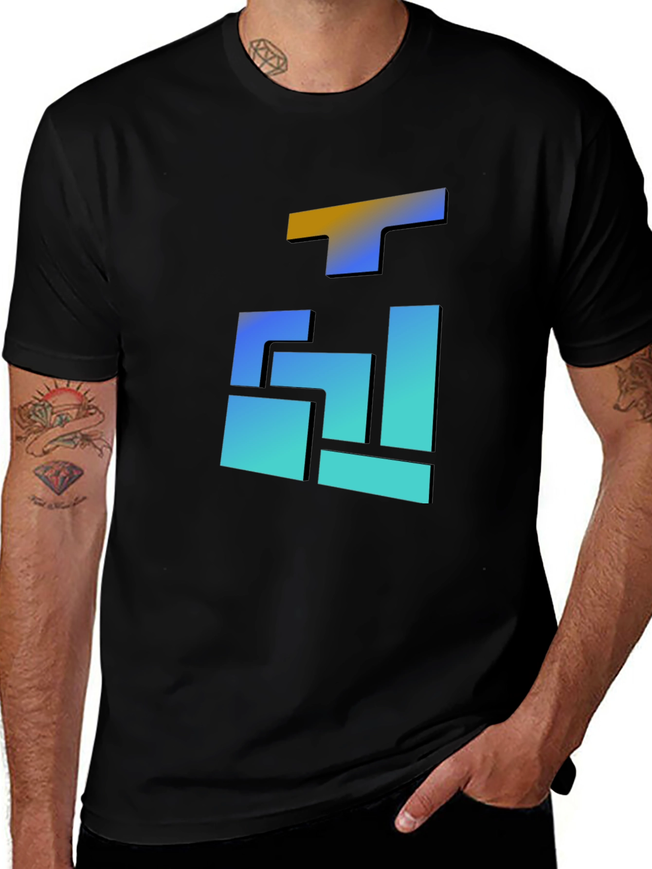 Variant 6 of Abstract Gradient Block T-Shirt