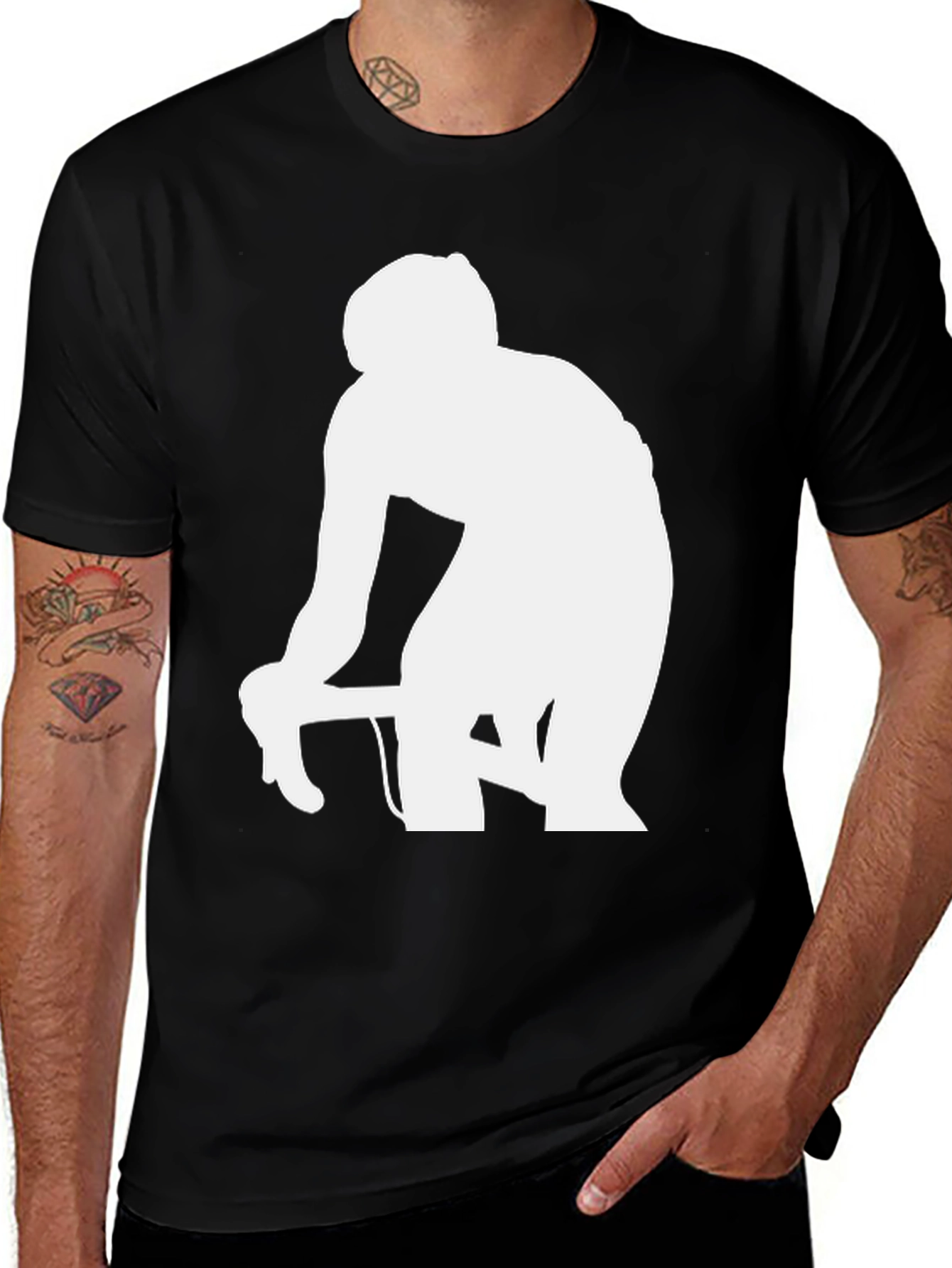 Variant 16 of Cyclist Graphic Tee - Black Cotton Casual Shirt