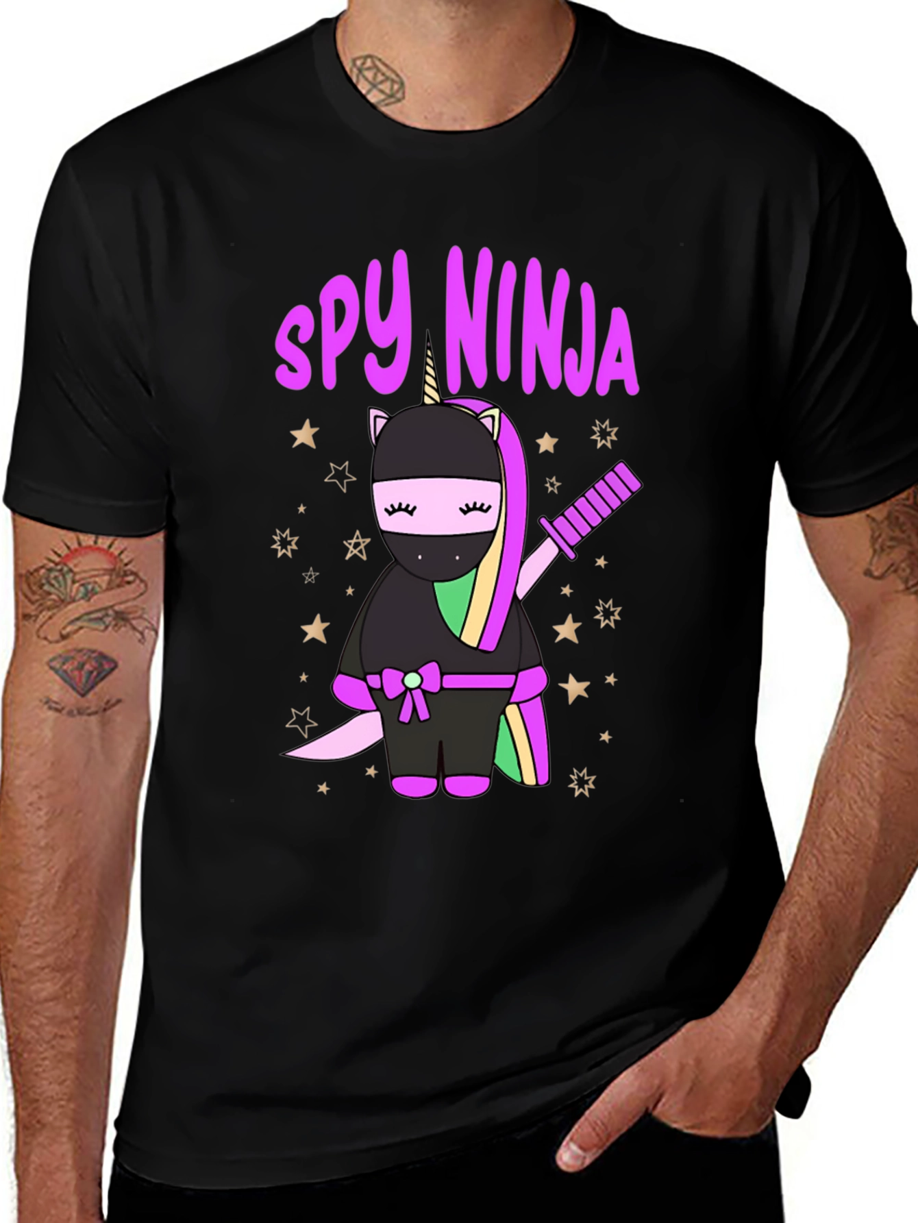 Variant 15 of Spy Ninja Unicorn Graphic T-Shirt