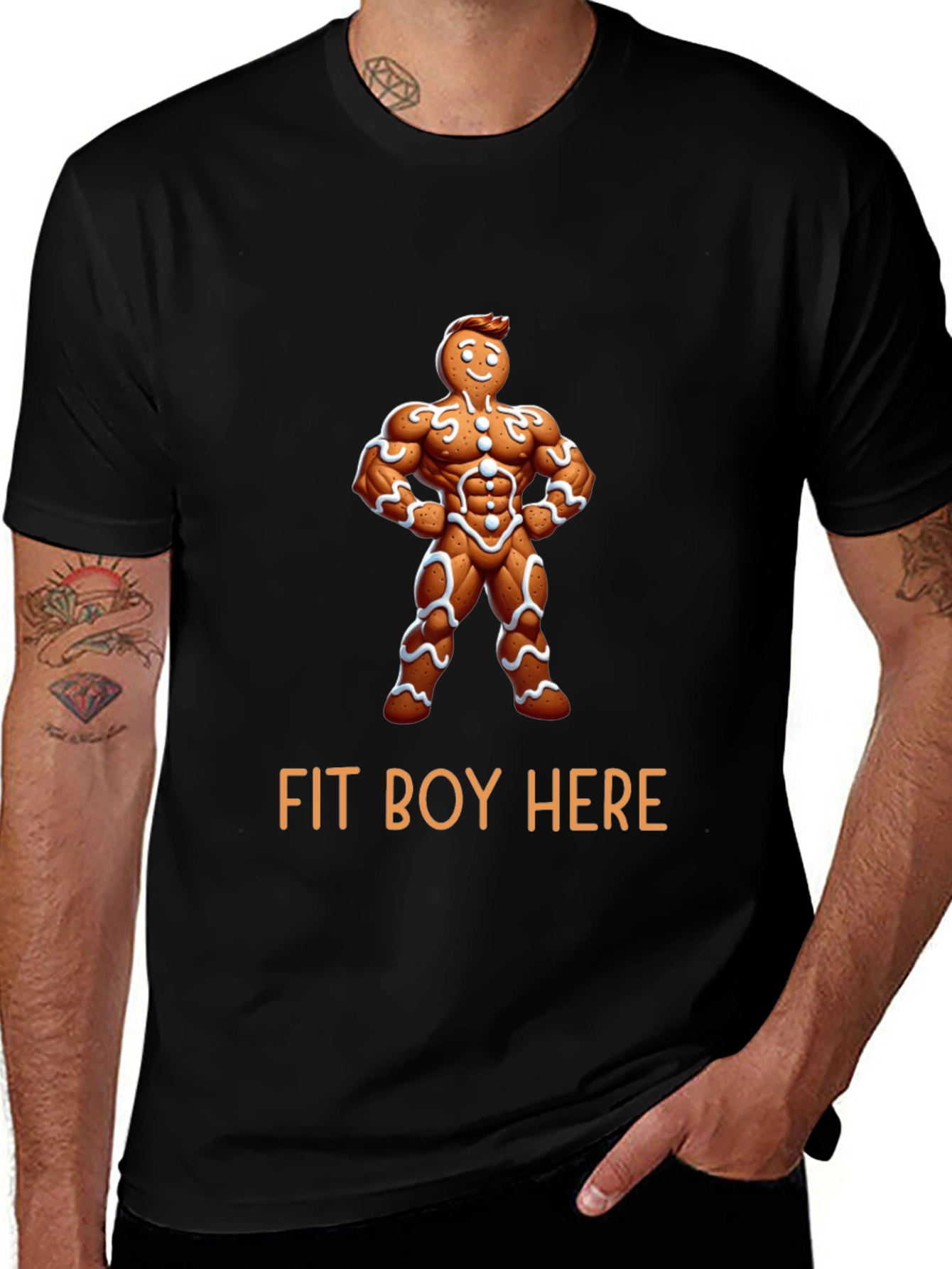 Variant 22 of Fit Boy Gingerbread Man Graphic Tee