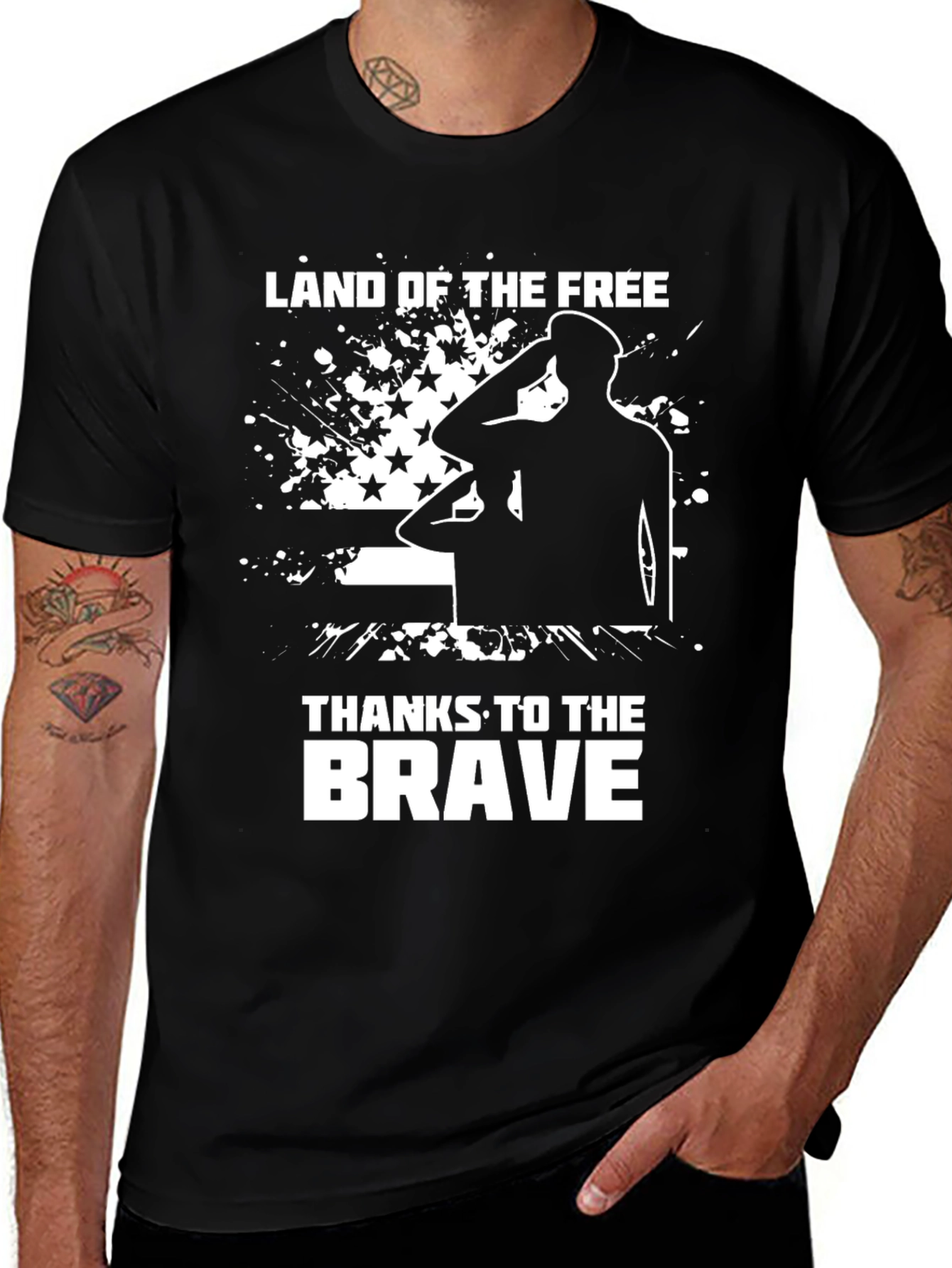 Variant 20 of Land of the Free Thanks to the Brave T-Shirt