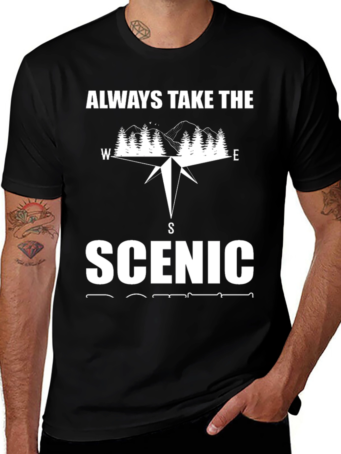 Variant 9 of Scenic Route Compass Graphic T-Shirt