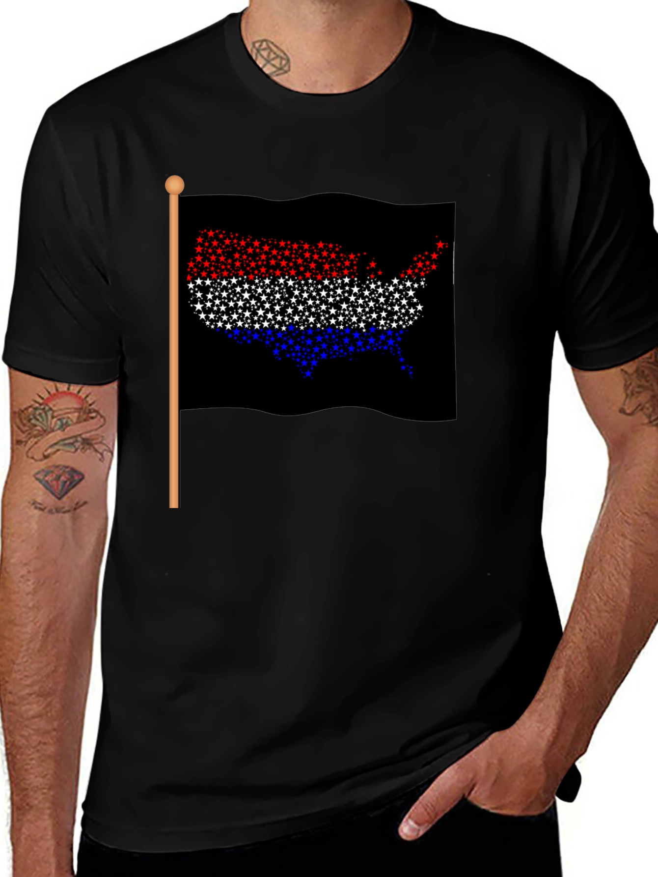 Variant 25 of USA Flag Patriotic Star T-Shirt