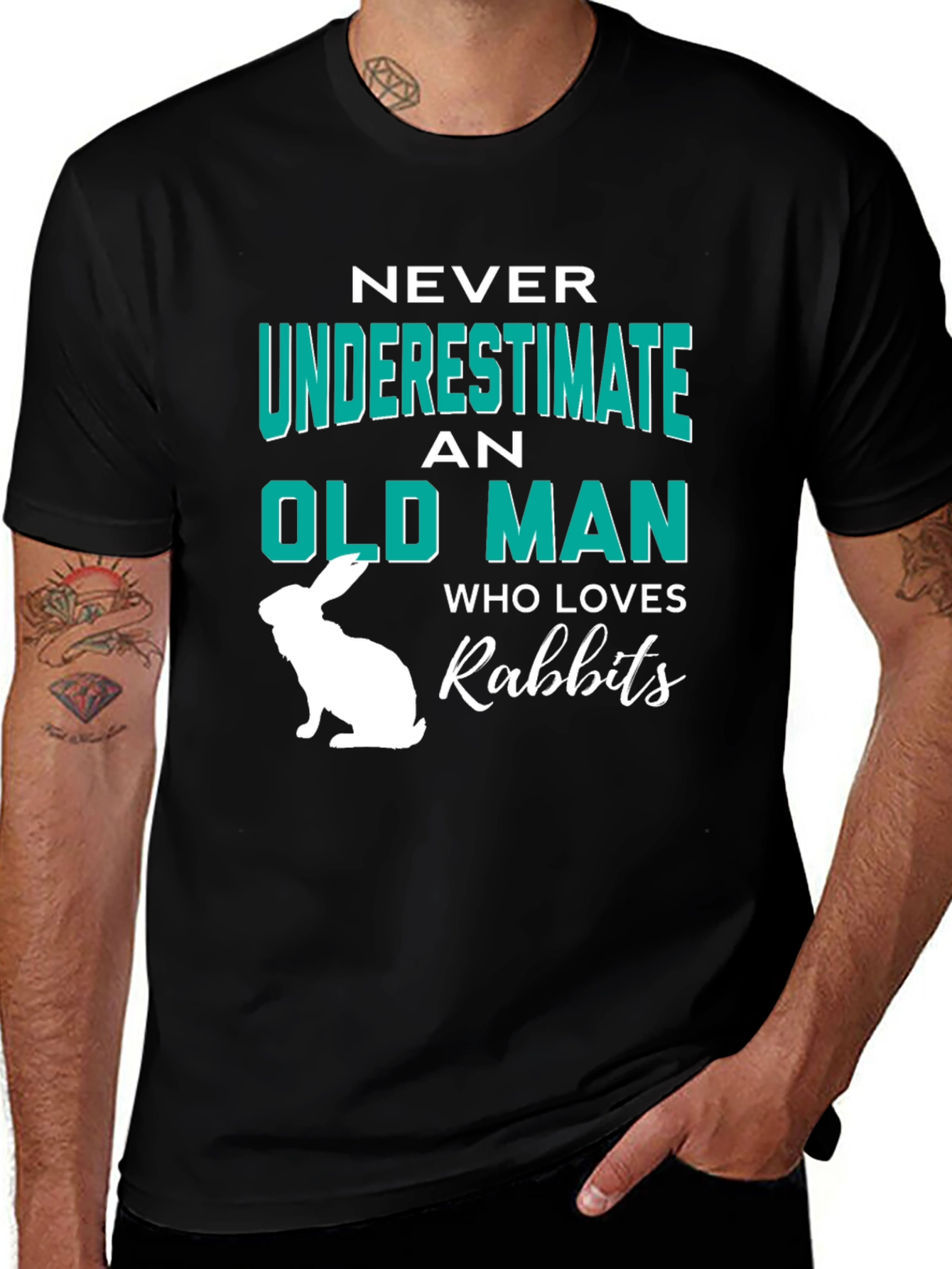 Variant 28 of Never Underestimate an Old Man Who Loves Rabbits T-Shirt
